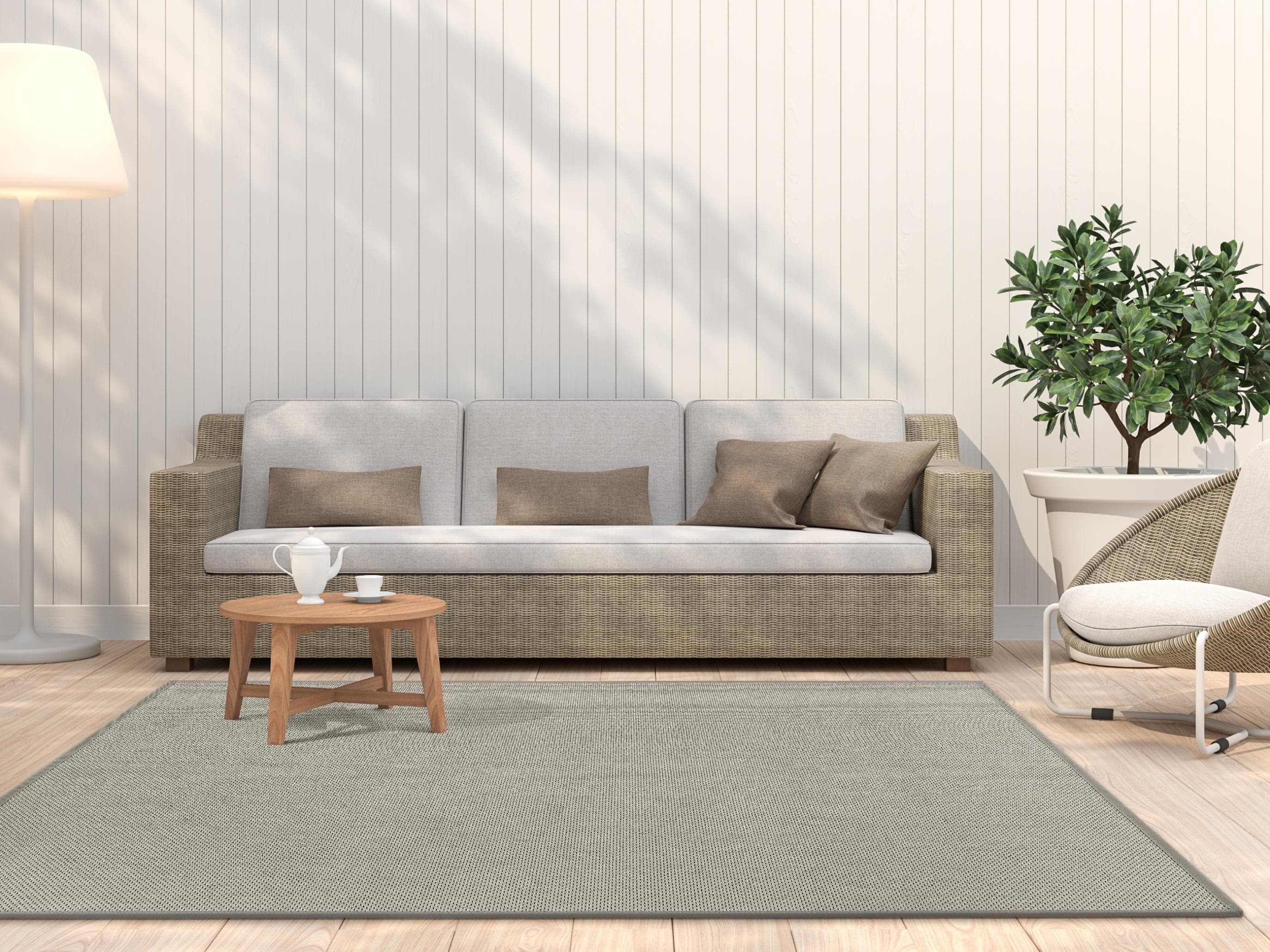 DEKOWE Naturino Prestige Teppich Beige Sisal-Optik Innen- und Outdoor