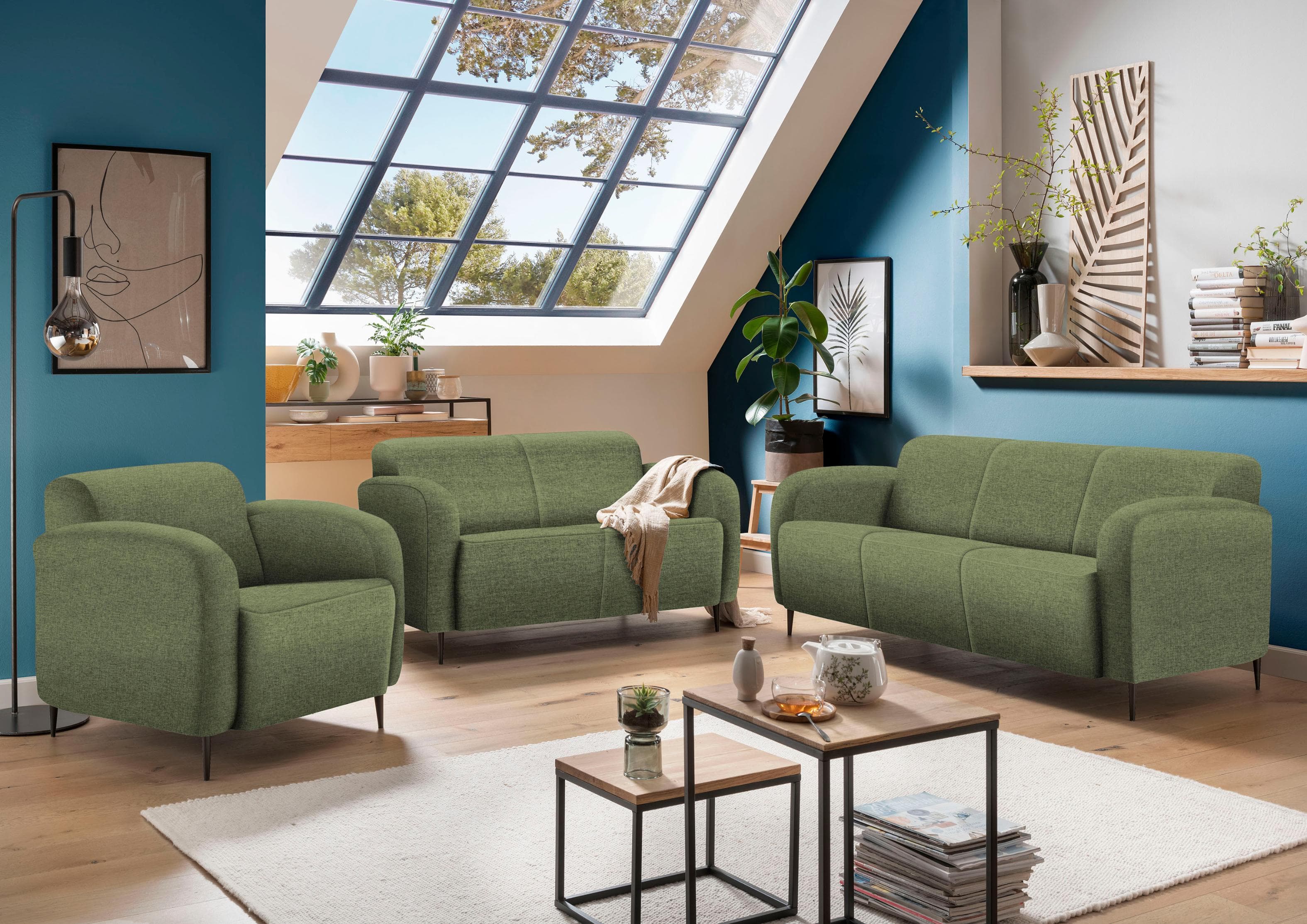 Cocktailsessel HOME AFFAIRE Marone Grün Polyester