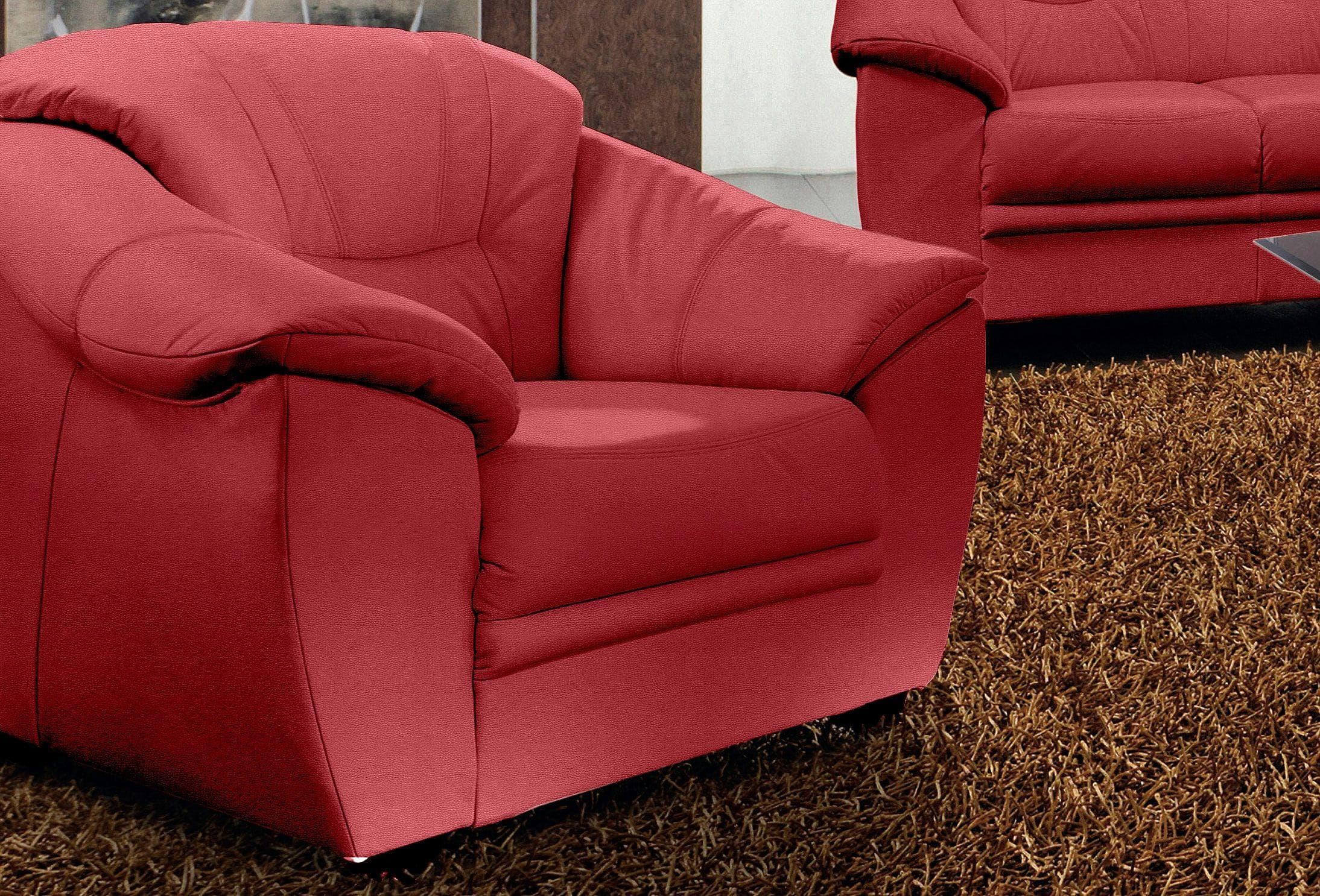 Sessel SIT & MORE Top Savona Rot Kunstleder Federkern