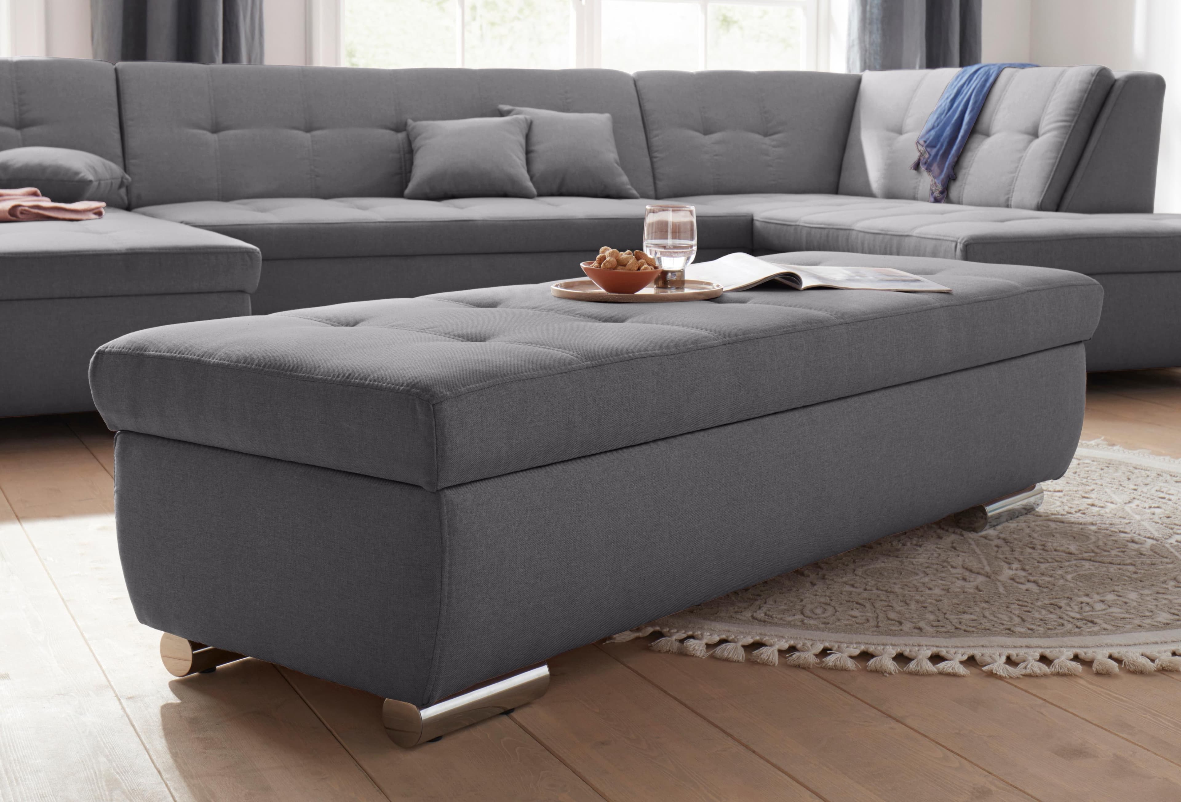 DOMO COLLECTION Hocker Aversa Schwarz mit Stauraum