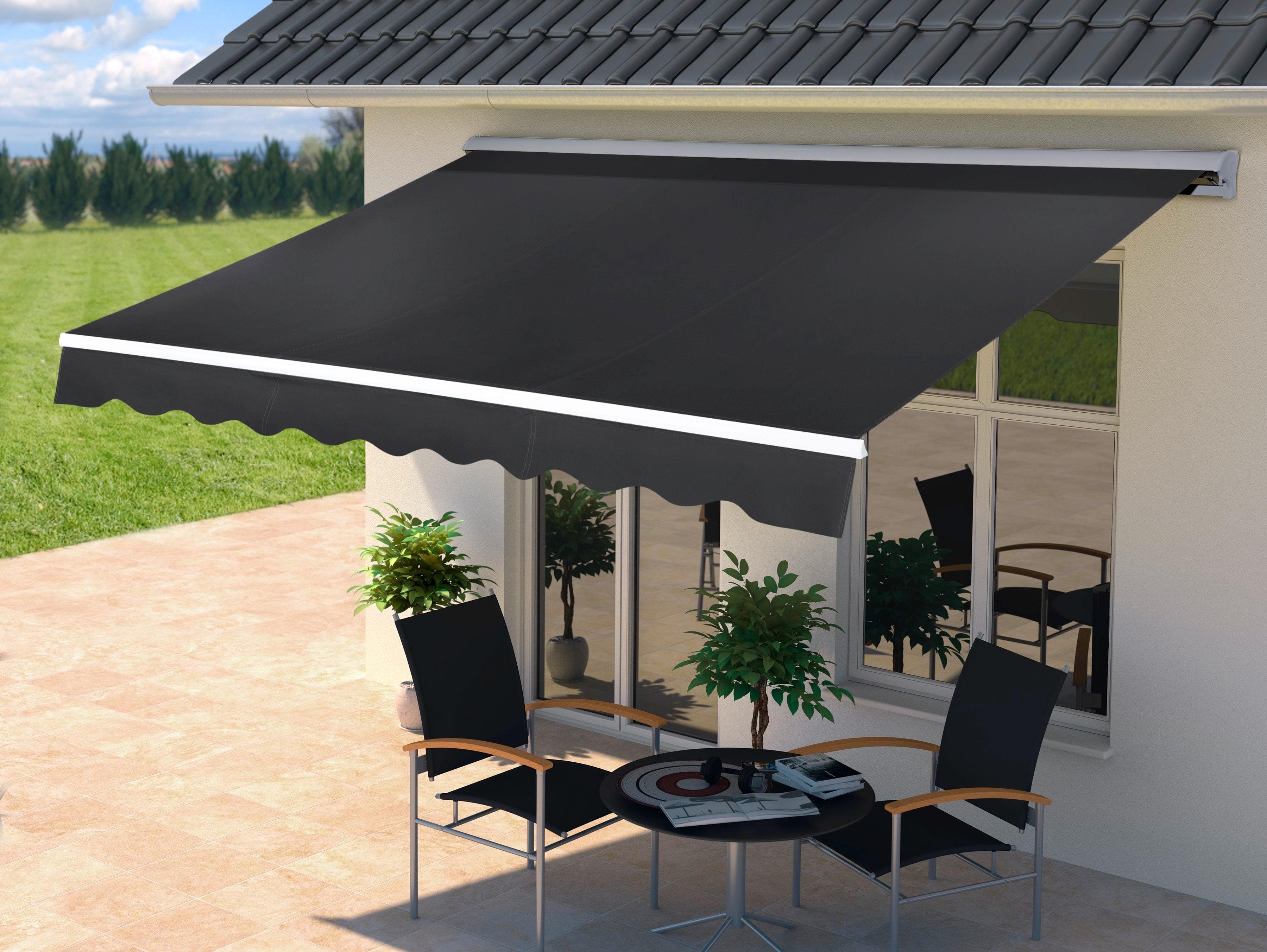 Konifera Halbkassettenmarkise Anthrazit 500 cm Polyester