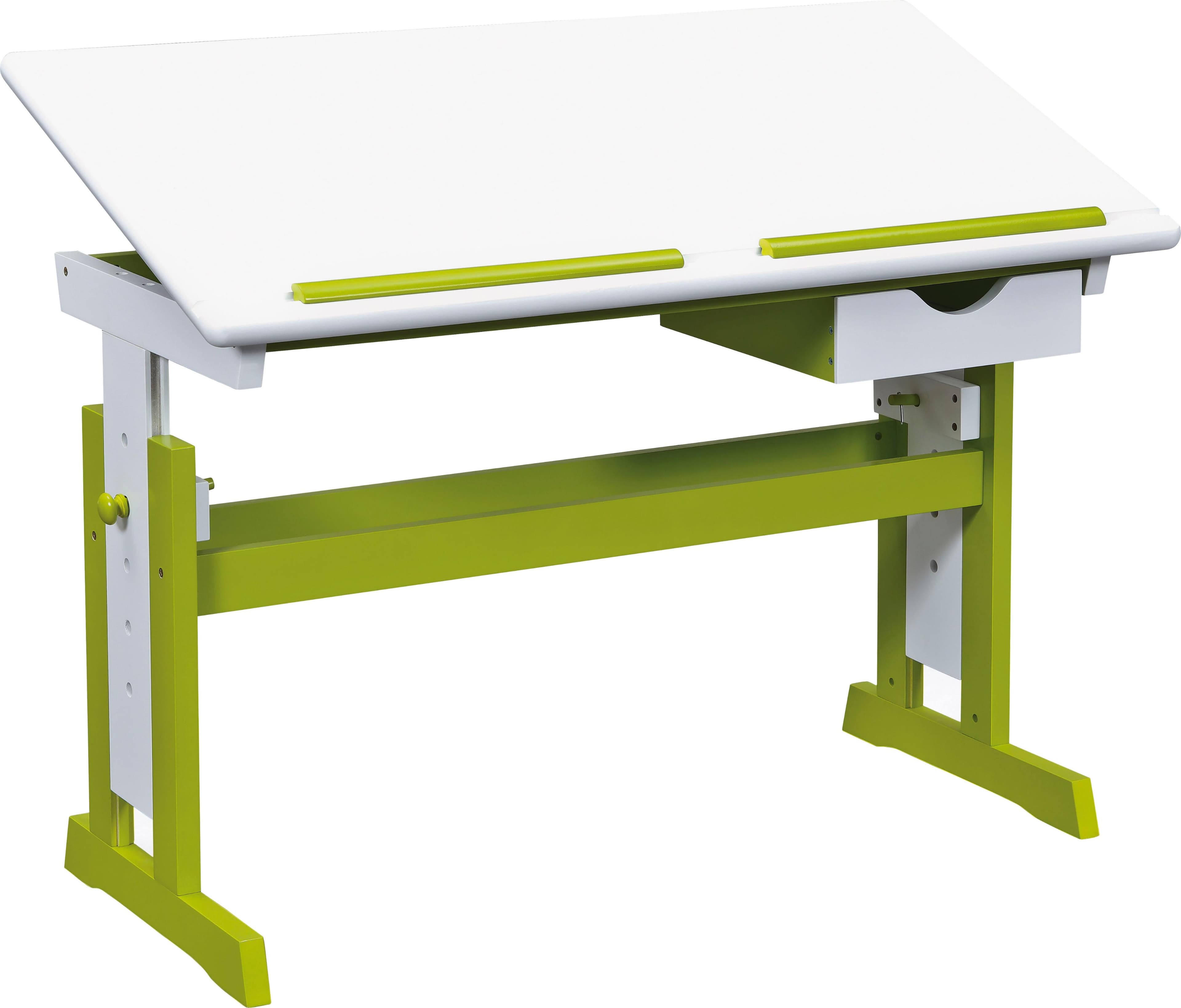 Kinderschreibtisch weiß/petrol, modern, kindgerecht