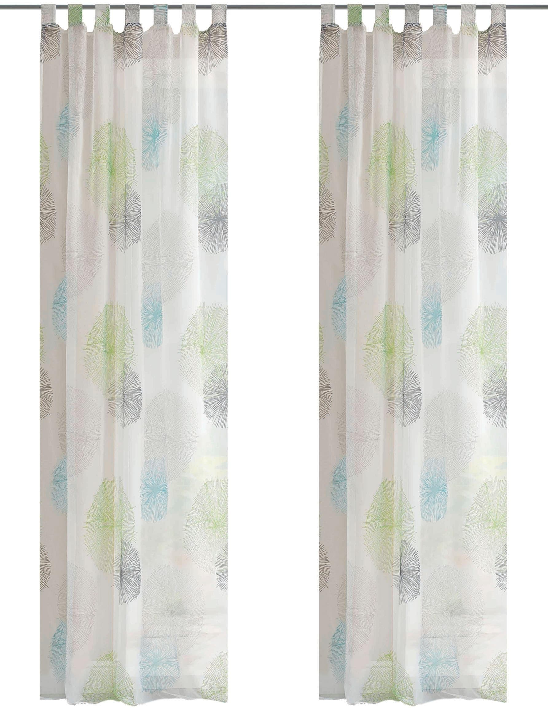 HOME WOHNIDEEN RAWLINS Vorhang 2er Pack Grün Schlaufenschal Voile