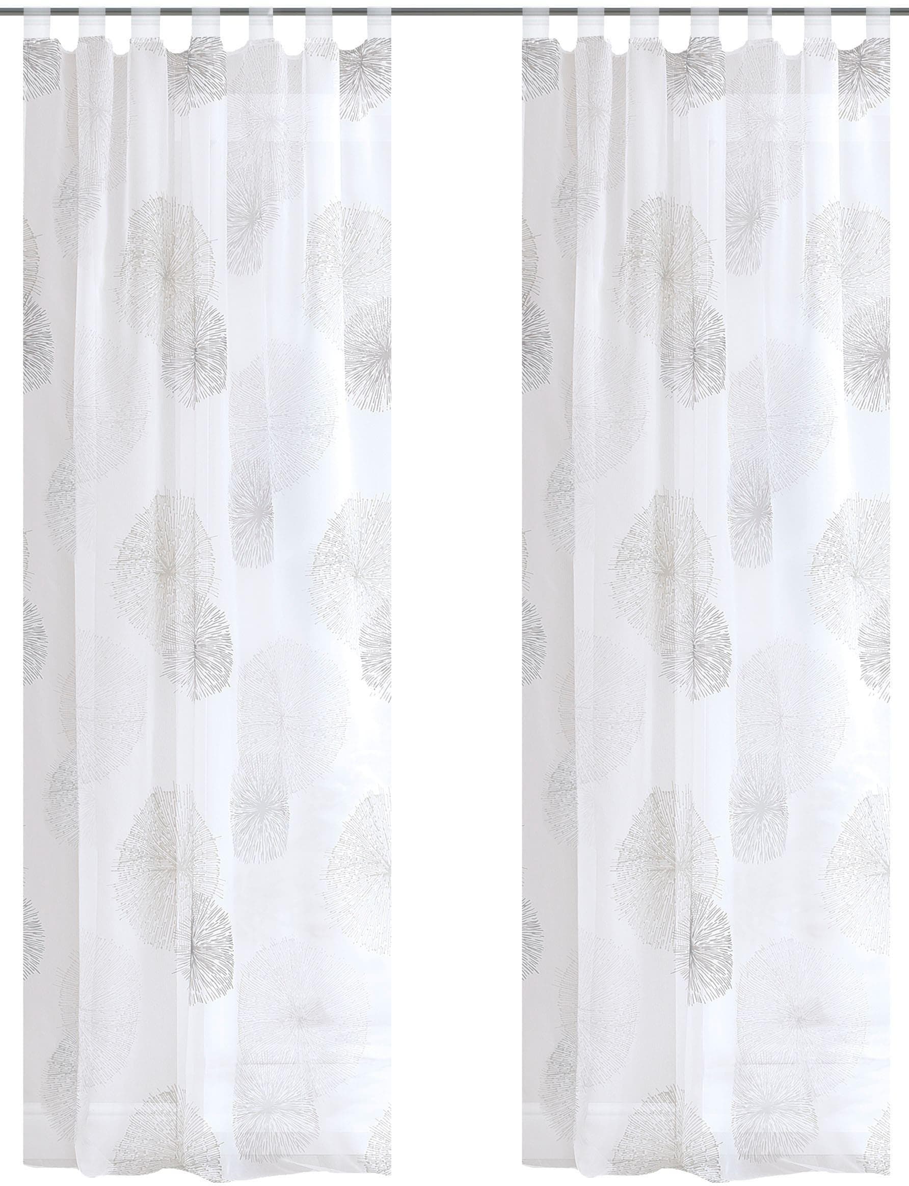 HOME WOHNIDEEN RAWLINS Vorhang 2er Pack Grau Schlaufenschal Voile