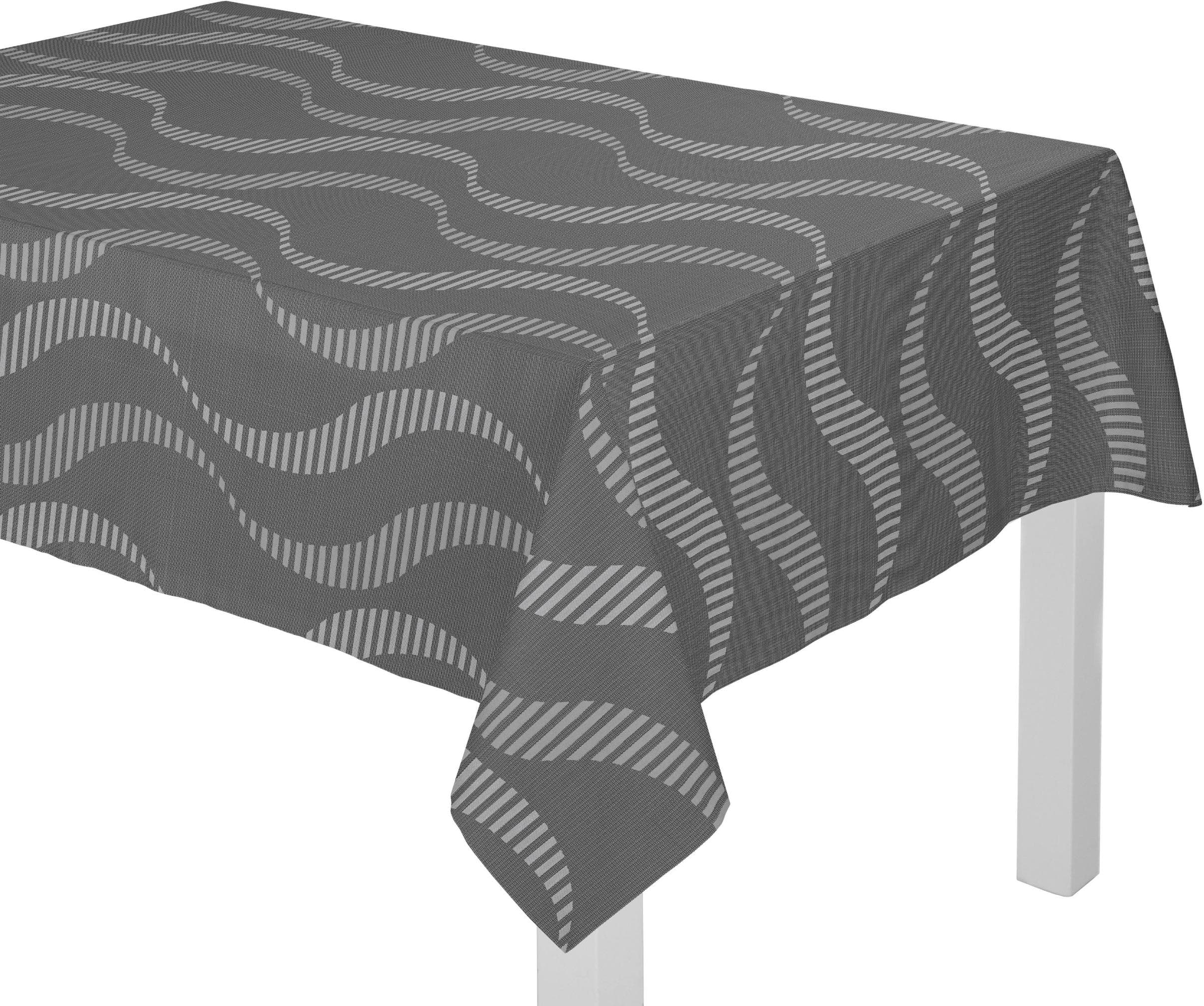 Tischdecke WIRTH LUPARA Grau 130x160cm Polyester-Baumwolle