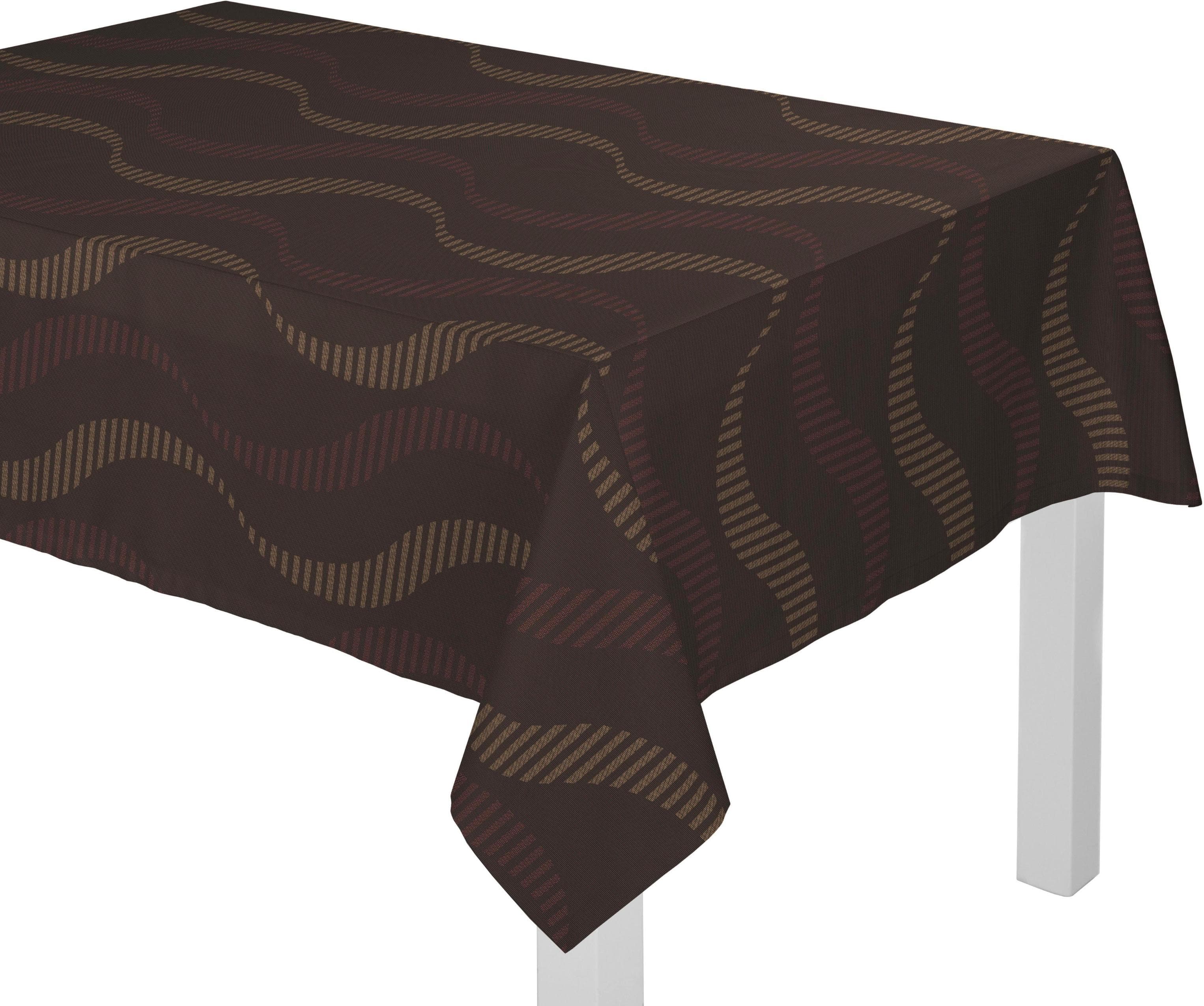 Tischdecke WIRTH "LUPARA" Braun 130x220 cm Polyester-Baumwolle