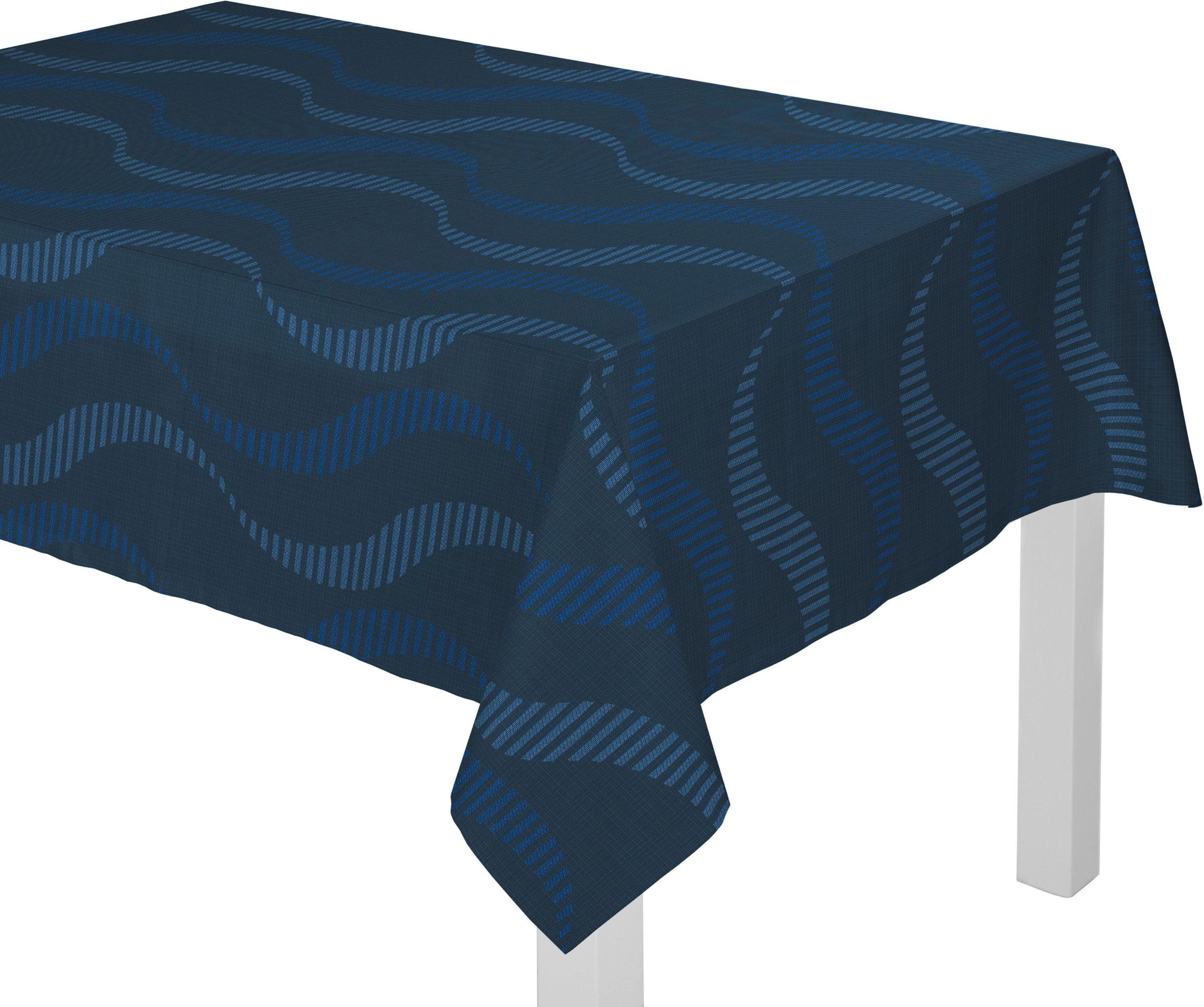 Tischdecke WIRTH "LUPARA" Gr. 2 Blau Polyester-Baumwolle