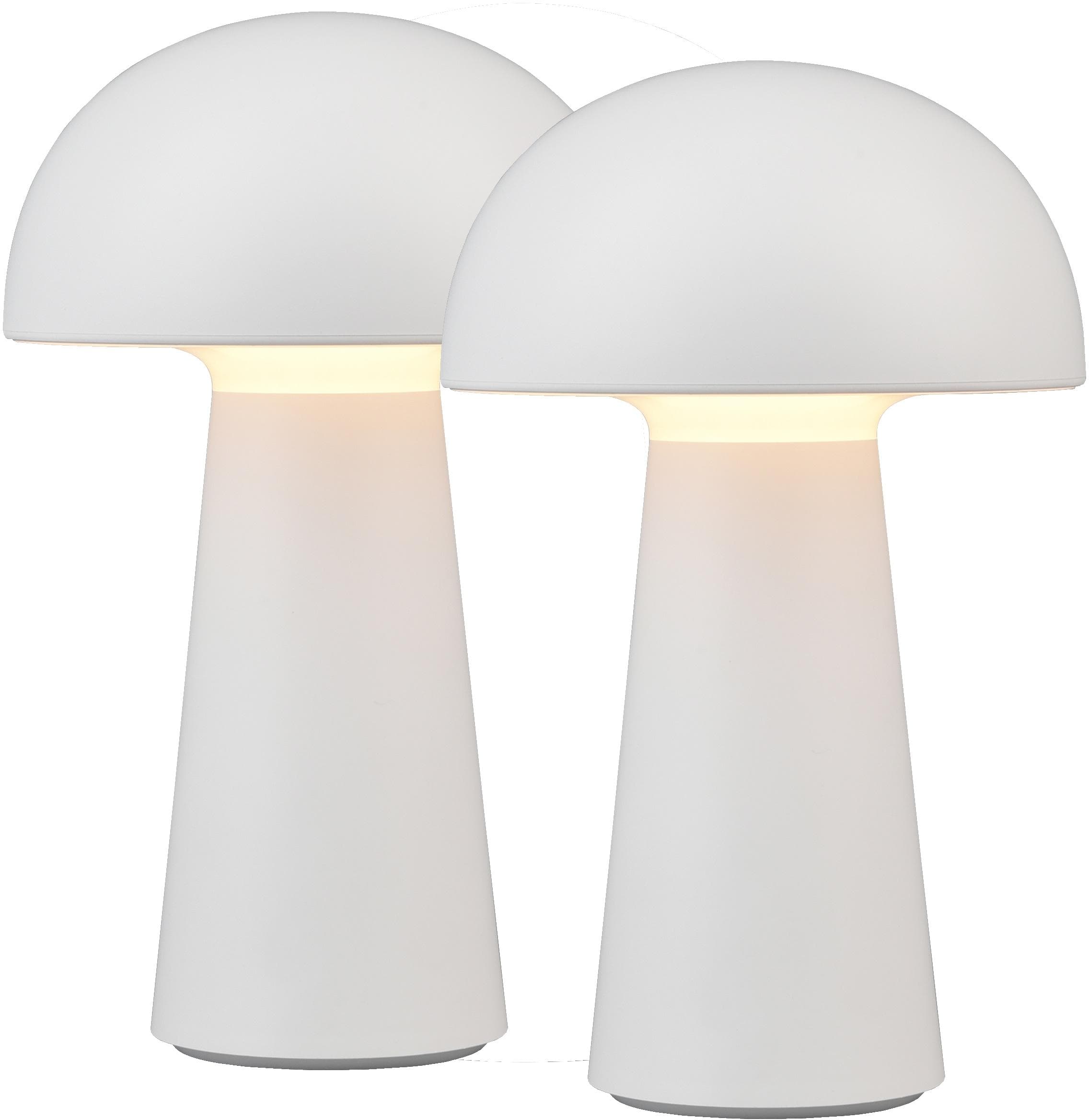 REALITY LEUCHTEN LED Außen-Tischleuchte "Lennon" Weiß 4-fach Touchdimmer