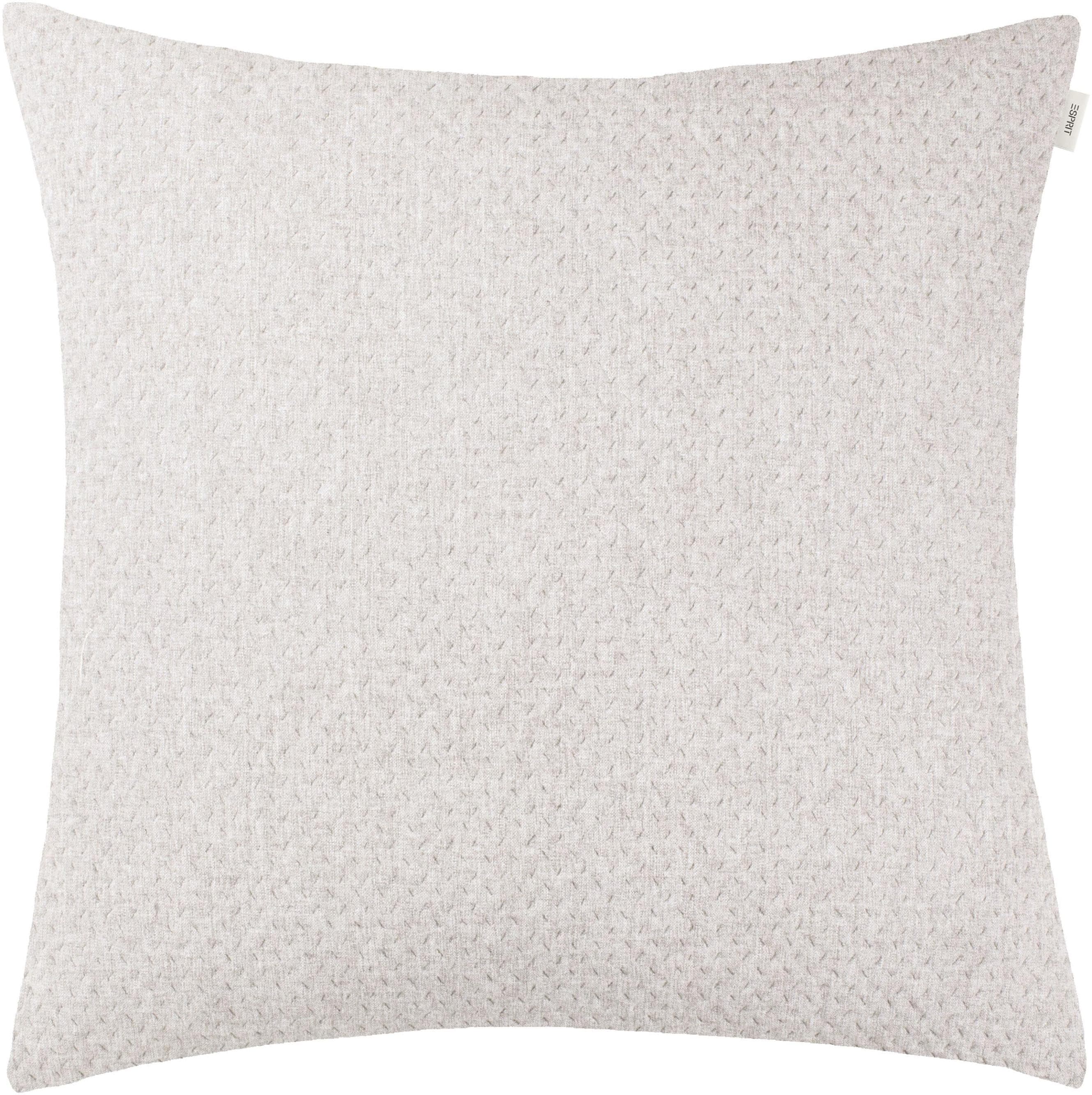 Esprit Kissenhülle Harp Structure Wendekissenhülle Beige Flanell-Optik