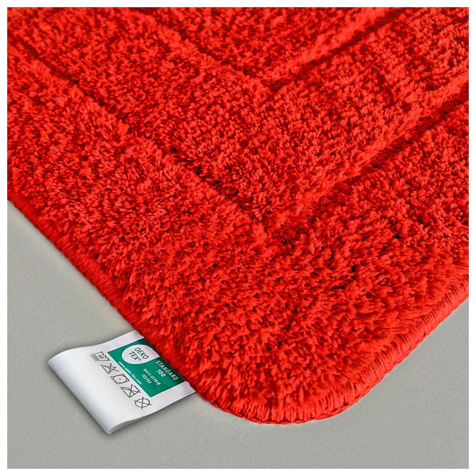 Karat homeliving Badematte Atlantis Rechteckig Rutschhemmend Rot