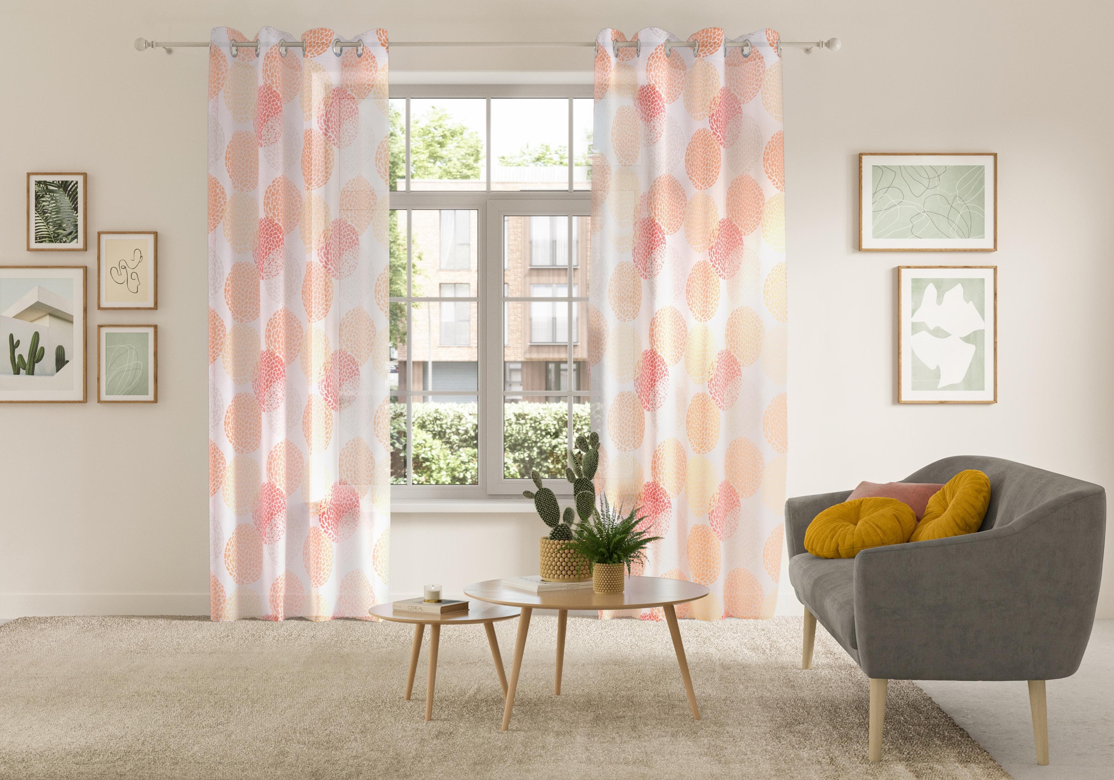 My Home Belem Gardine: Transparente Polyester Kreise