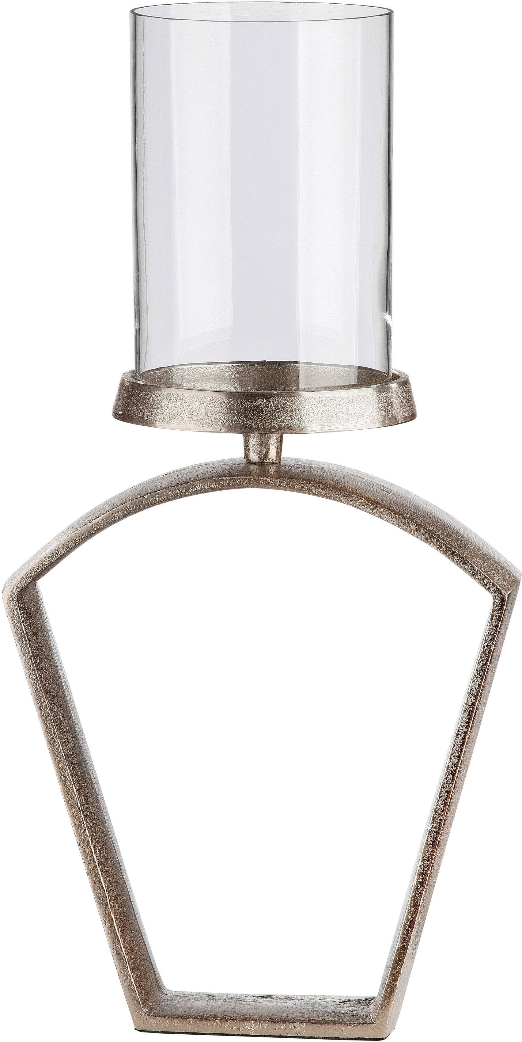 Casablanca by Gilde Windlicht Nostro: Aluminium Weihnachtsdeko mit Glaseinsatz