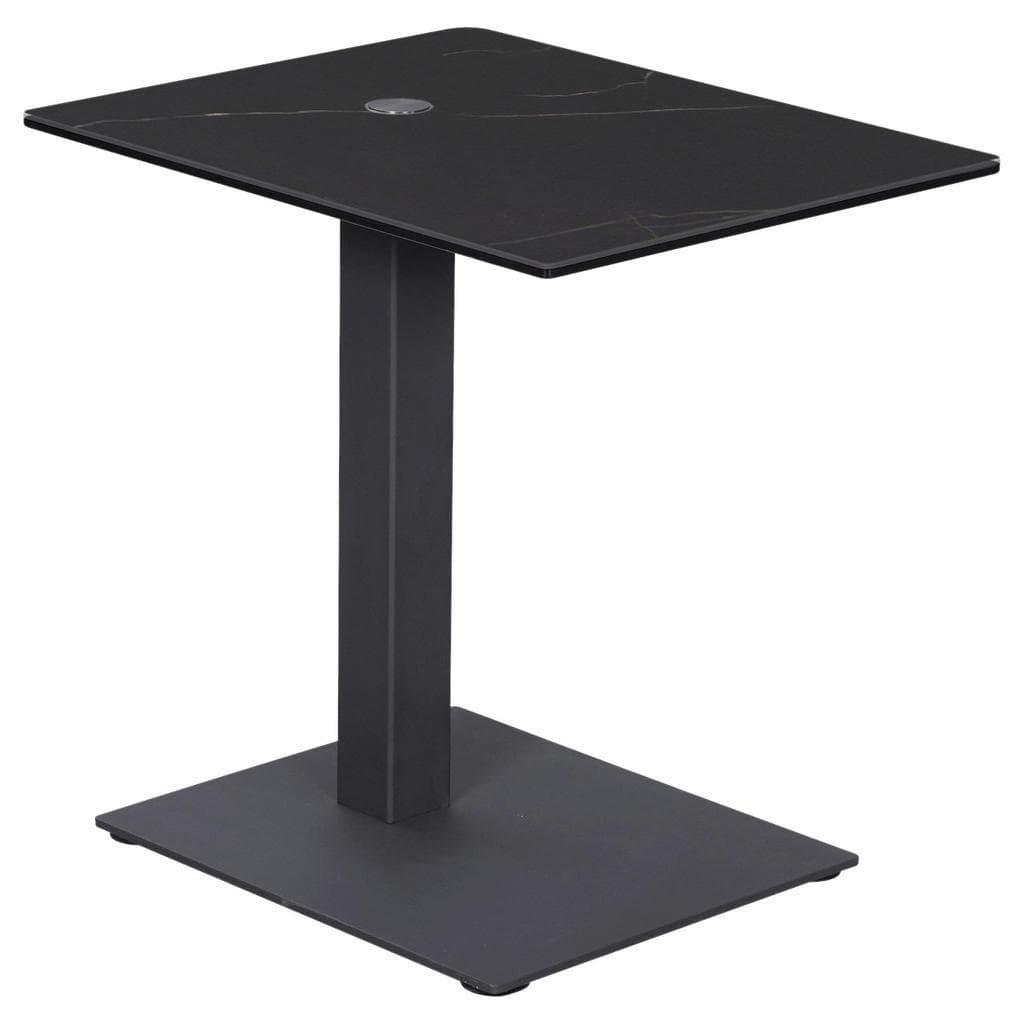 Dieter Knoll Beistelltisch Anthrazit Schwarz Metall Glas Keramik