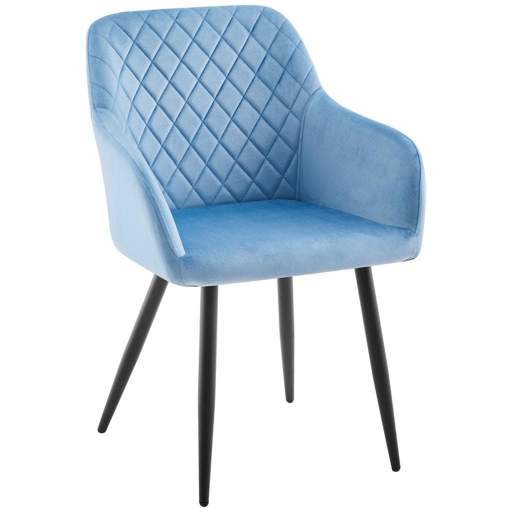 Ti'me Armlehnstuhl Schwarz Hellblau Metall Textil