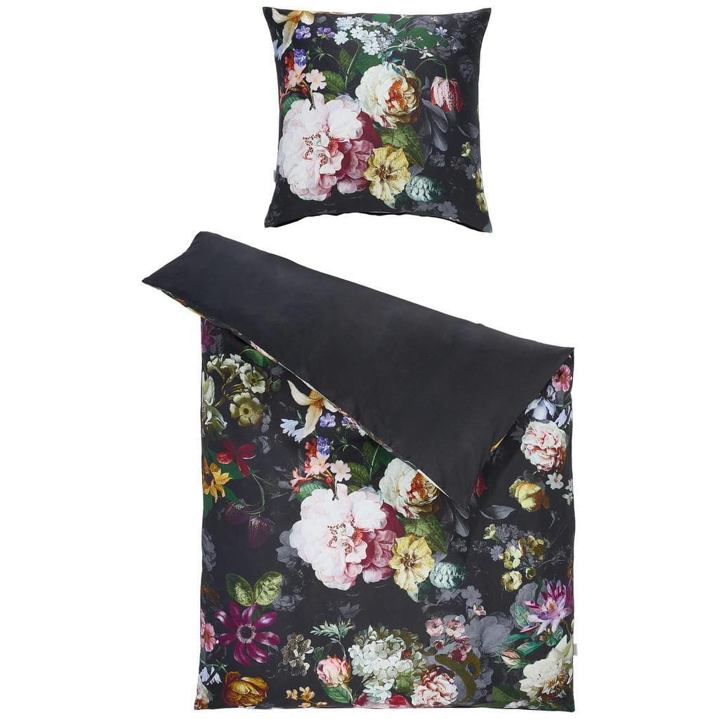 Essenza Wendebettwäsche Fleur Schwarz Satin