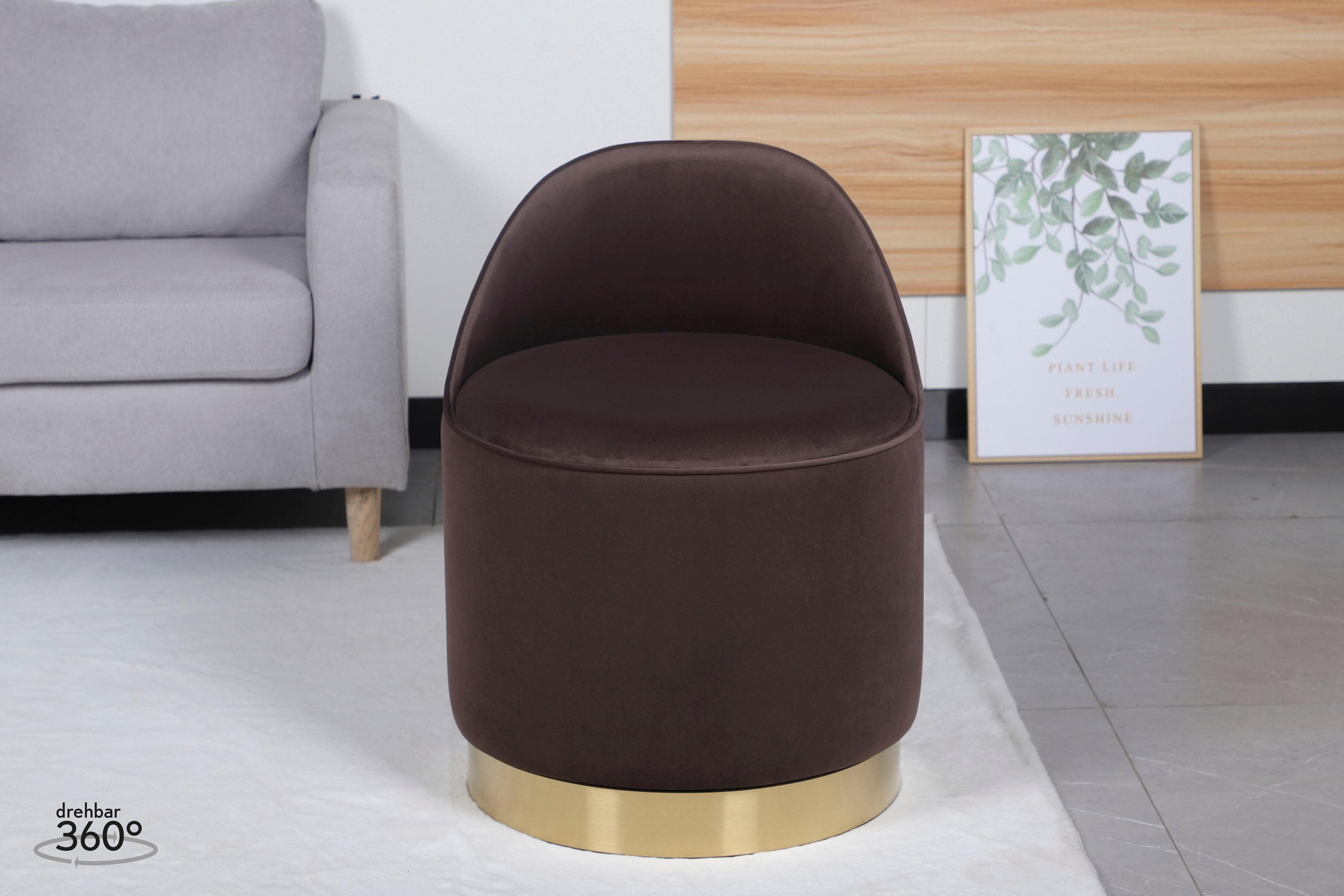 Drehbarer Hocker mit Stauraum und komfortabler Rückenlehne