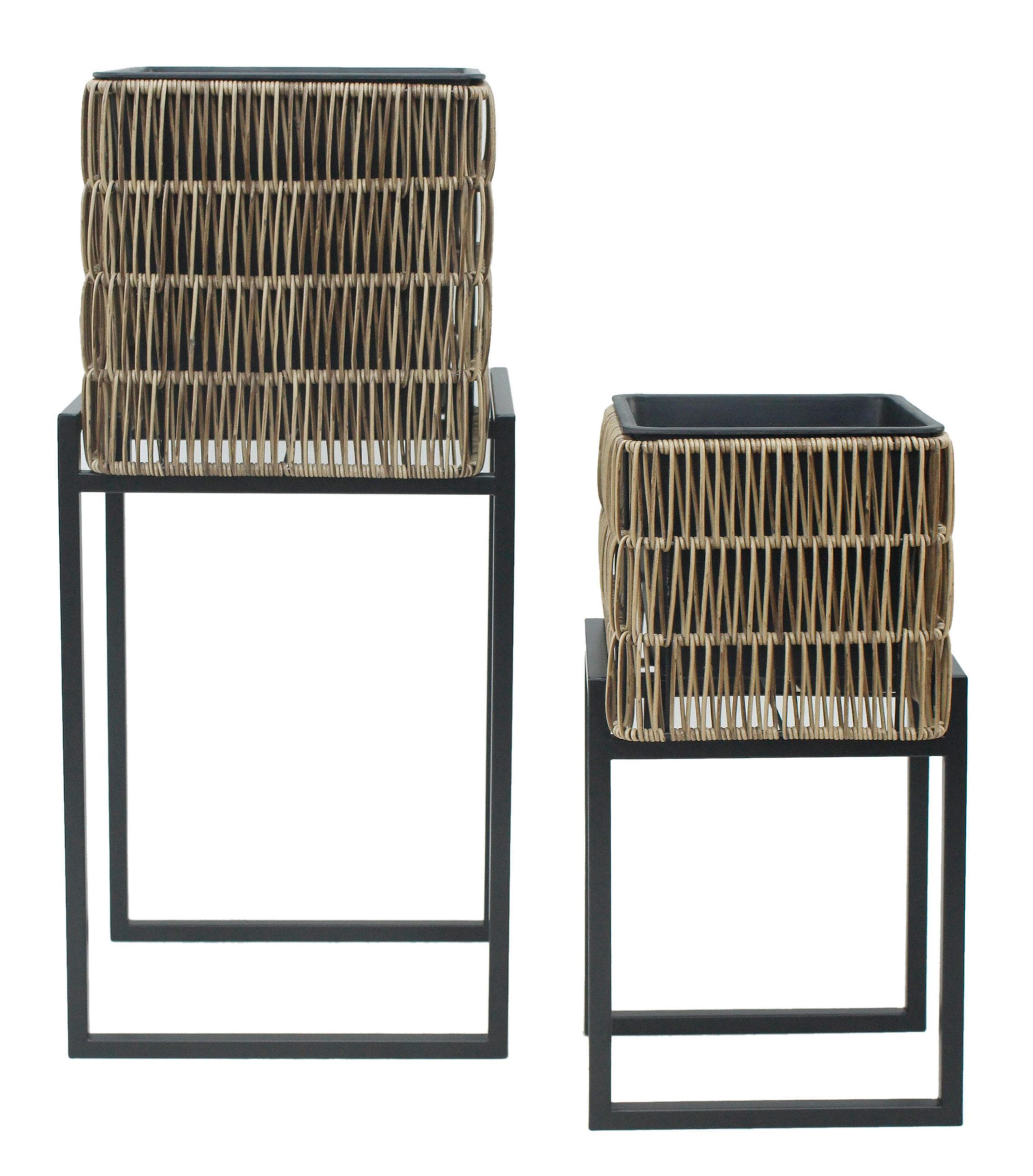 Übertopf-Set Flora Braun/Schwarz 2er Set