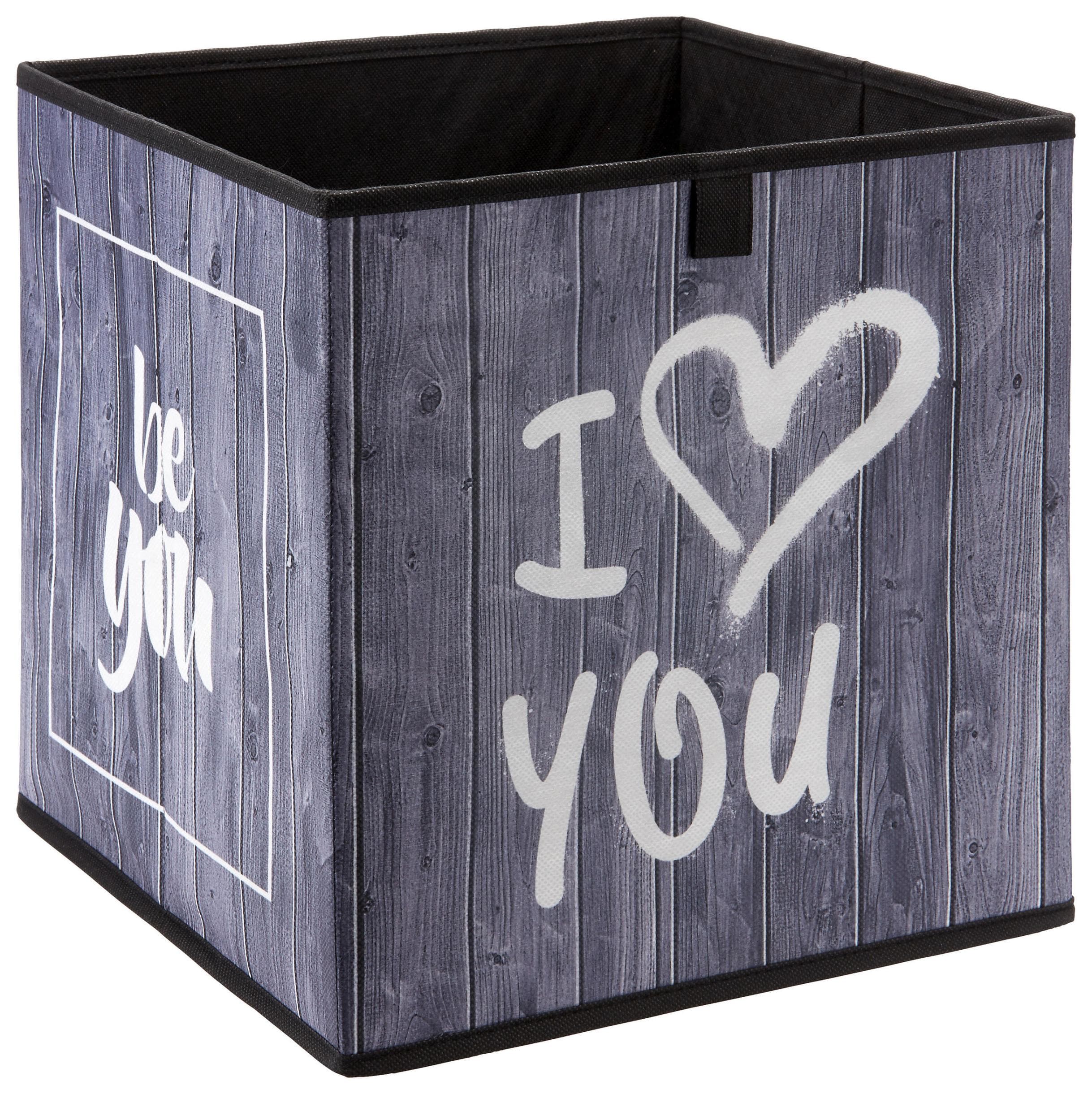 Aufbewahrungsbox Poppi mit Schriftzug Weiß/Grau Mömax DE