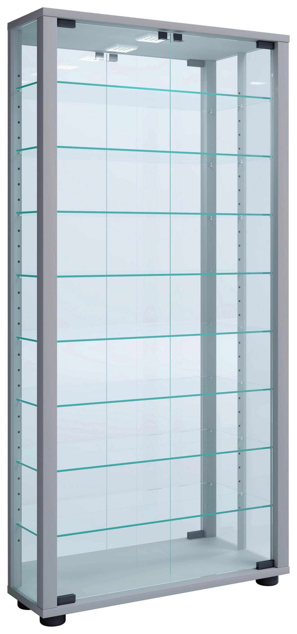Hängevitrine Vitrosa Silberfarben