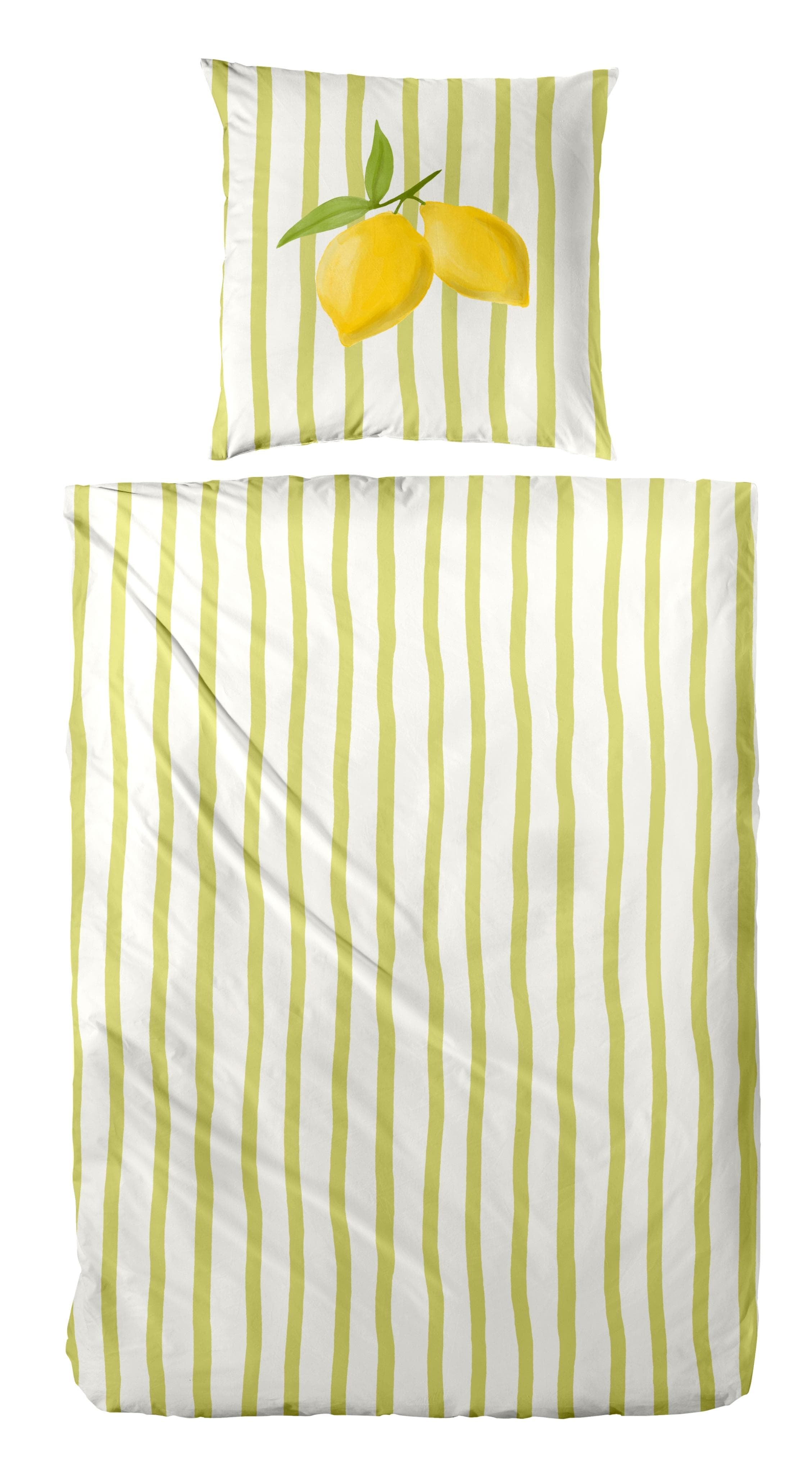 Primera Bettwäsche Lemon Stripes Streifenmuster