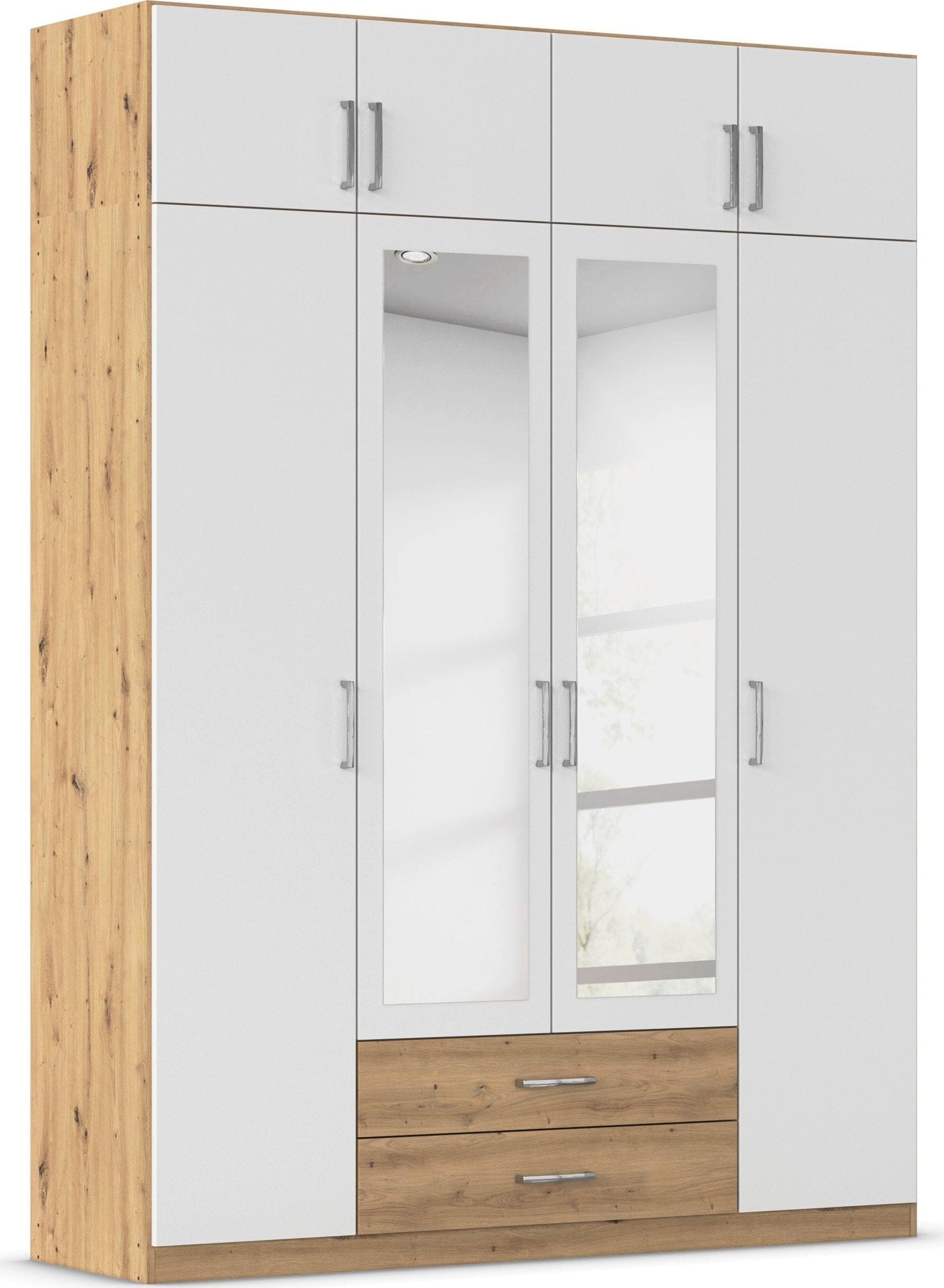 Kleiderschrank RAUCH Garderobe Wäscheschrank Eiche Artisan Alpinweiß