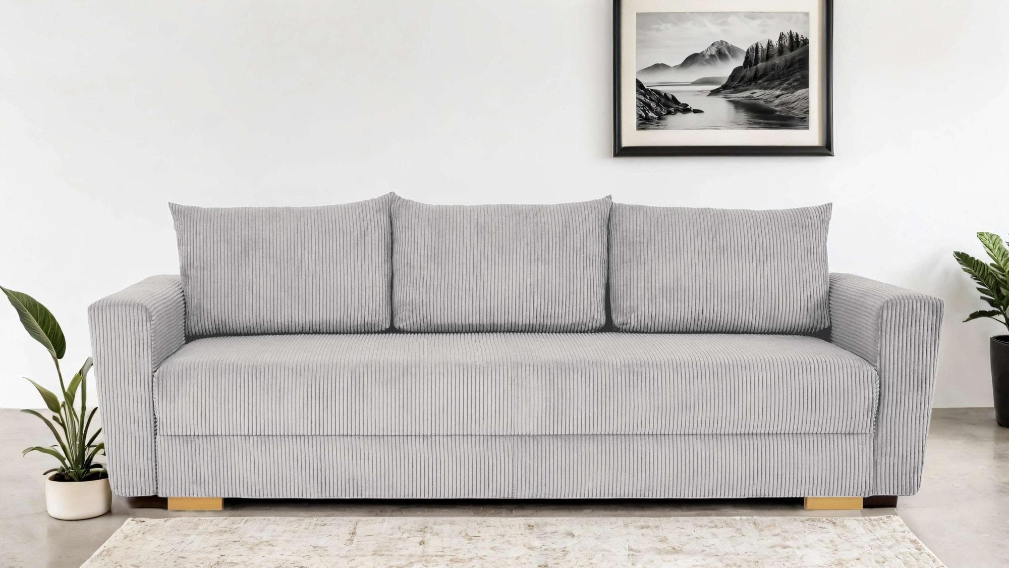 Home Affaire MAGHERA 3-Sitzer Schlafsofa mit Bettkasten hellgrau