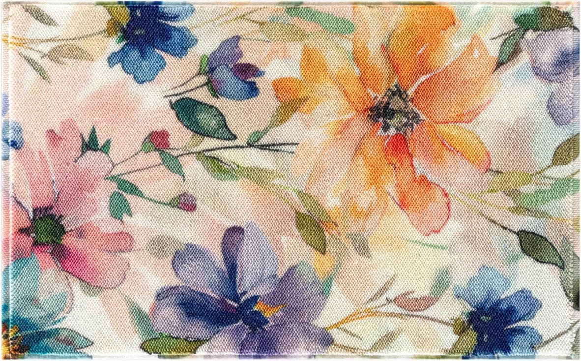 Egeria Badematte Cosmos Ivory Blumenmotiv