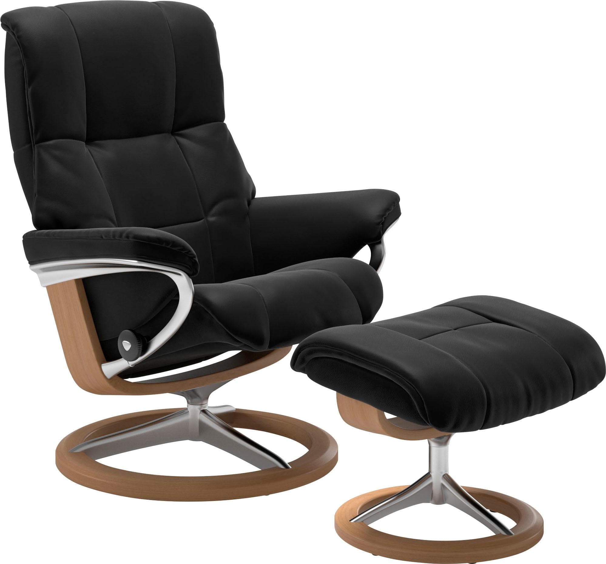 STRESSLESS Relaxsessel Mayfair Schwarz Semianilinleder Signature Base