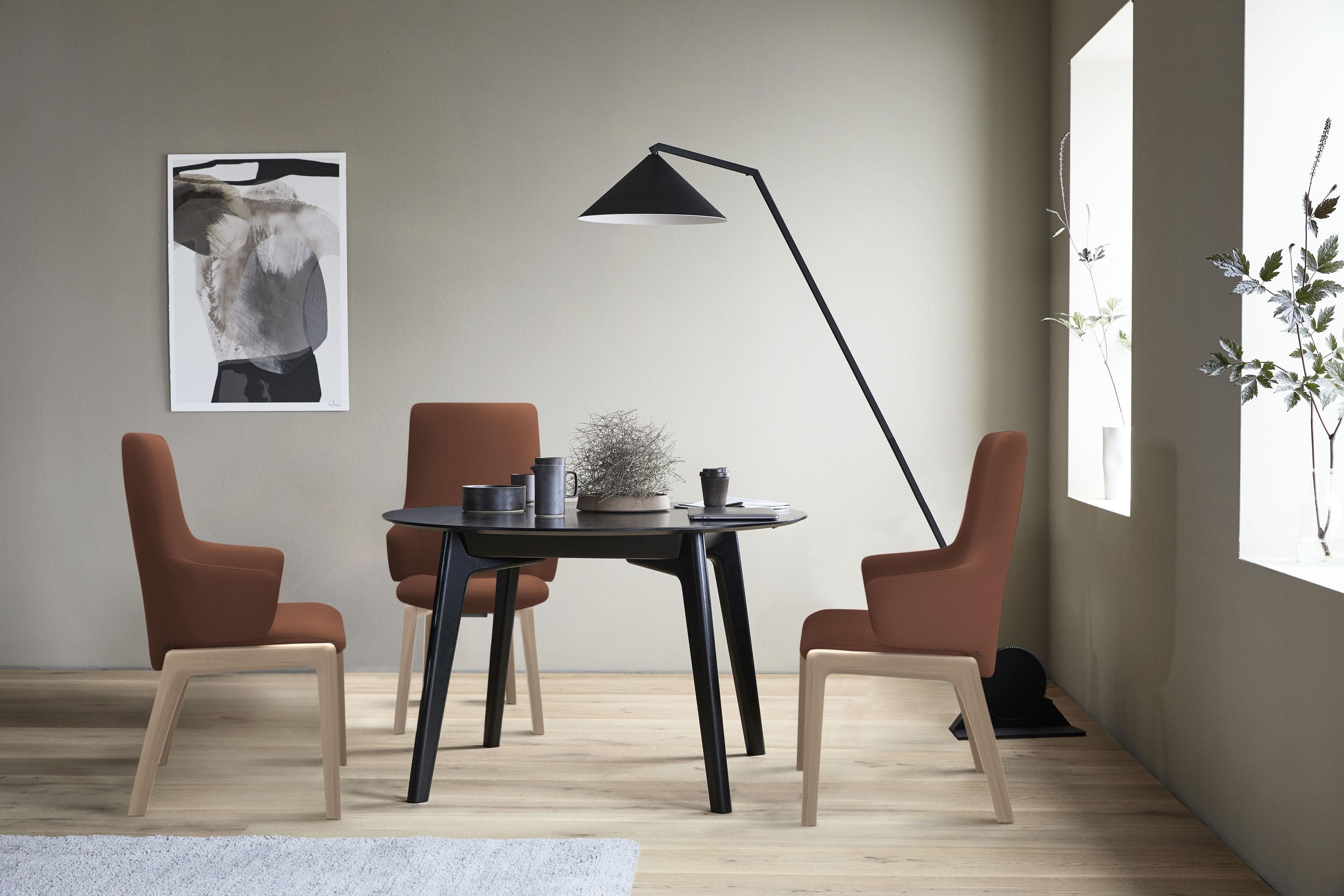 Polsterstuhl STRESSLESS Laurel Leder copper PALOMA Schwarz
