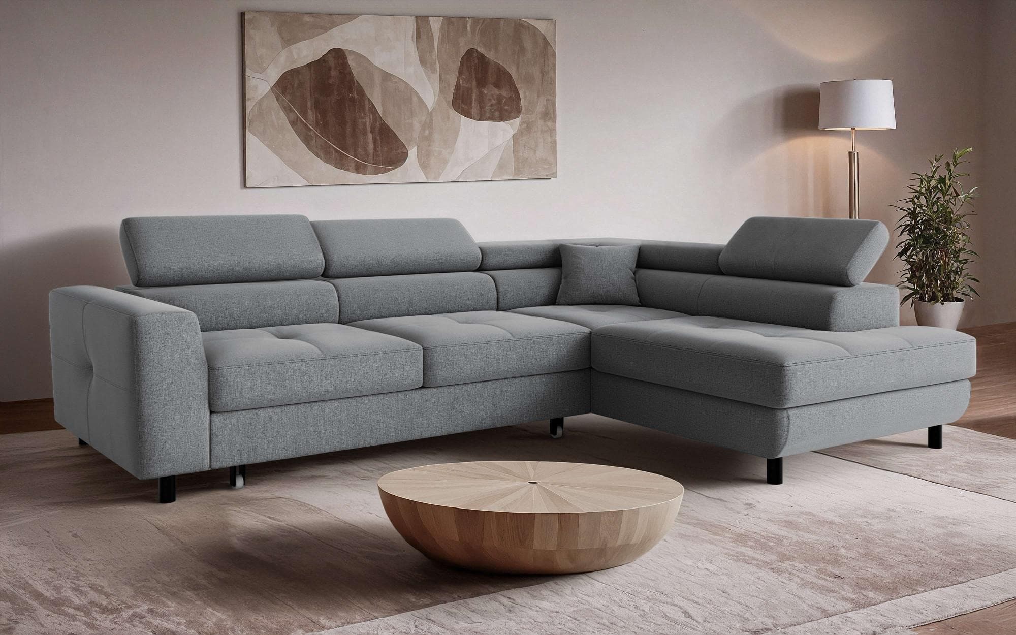 OTTO HOME Ecksofa AADEN Schlafsofa 254 cm Anthrazit mit Bettkasten
