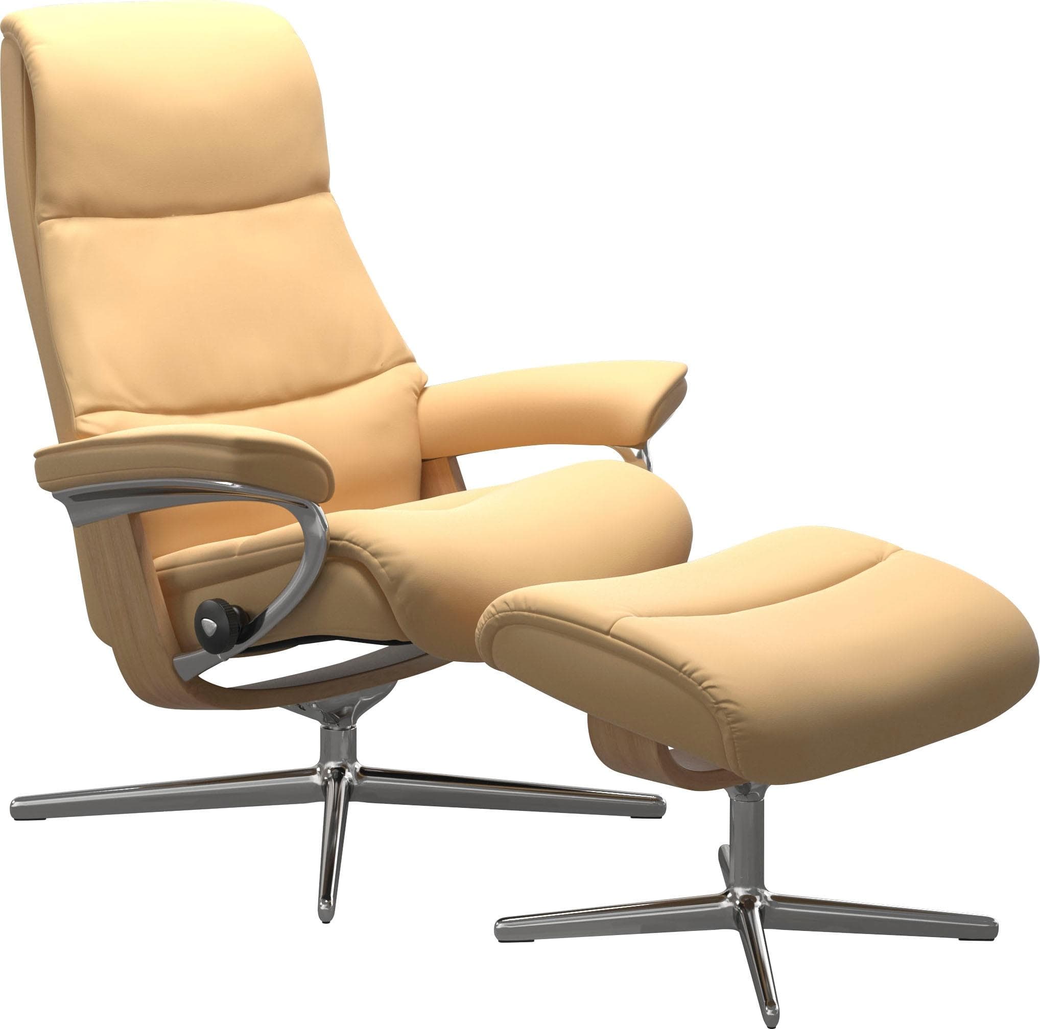 Stressless Relaxsessel View Gelb mit Hocker Cross Base