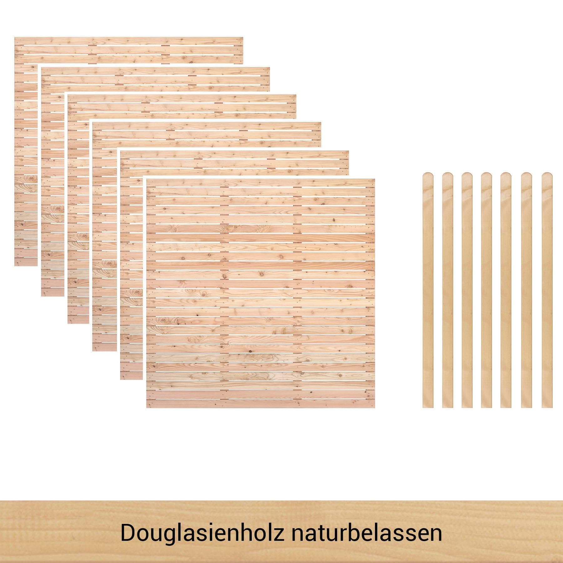 BM MASSIVHOLZ Zaun "Kurt Set 6" 6-tlg. Holzwerkstoff Beige