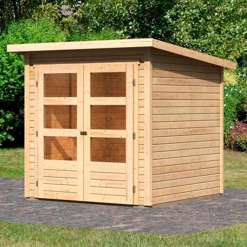 Gartenhaus KARIBU Stockach 2 Beige Holzwerkstoff Pultdach