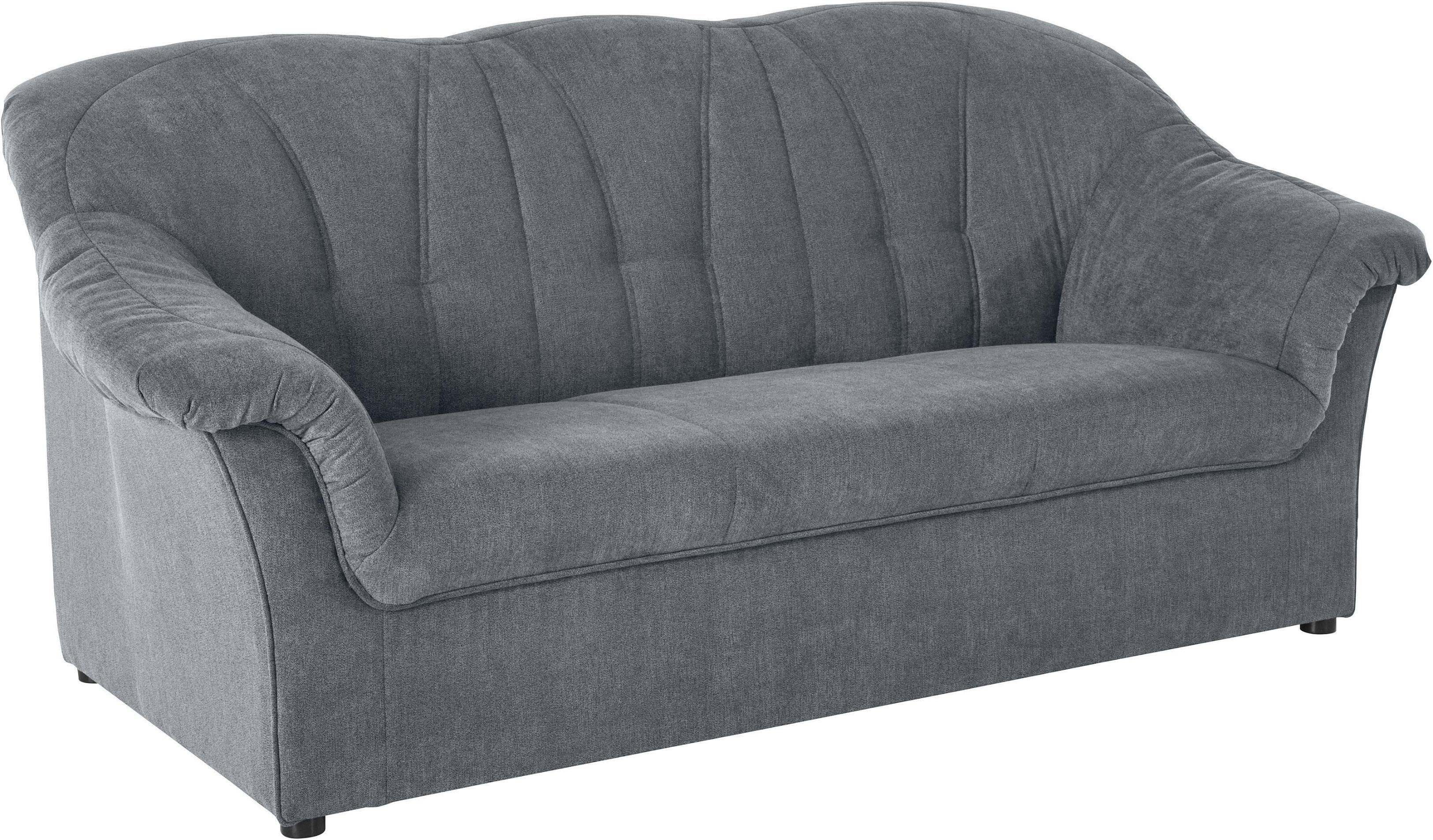 DOMO COLLECTION Pegnitz 3-Sitzer Sofa Grau Microfaser
