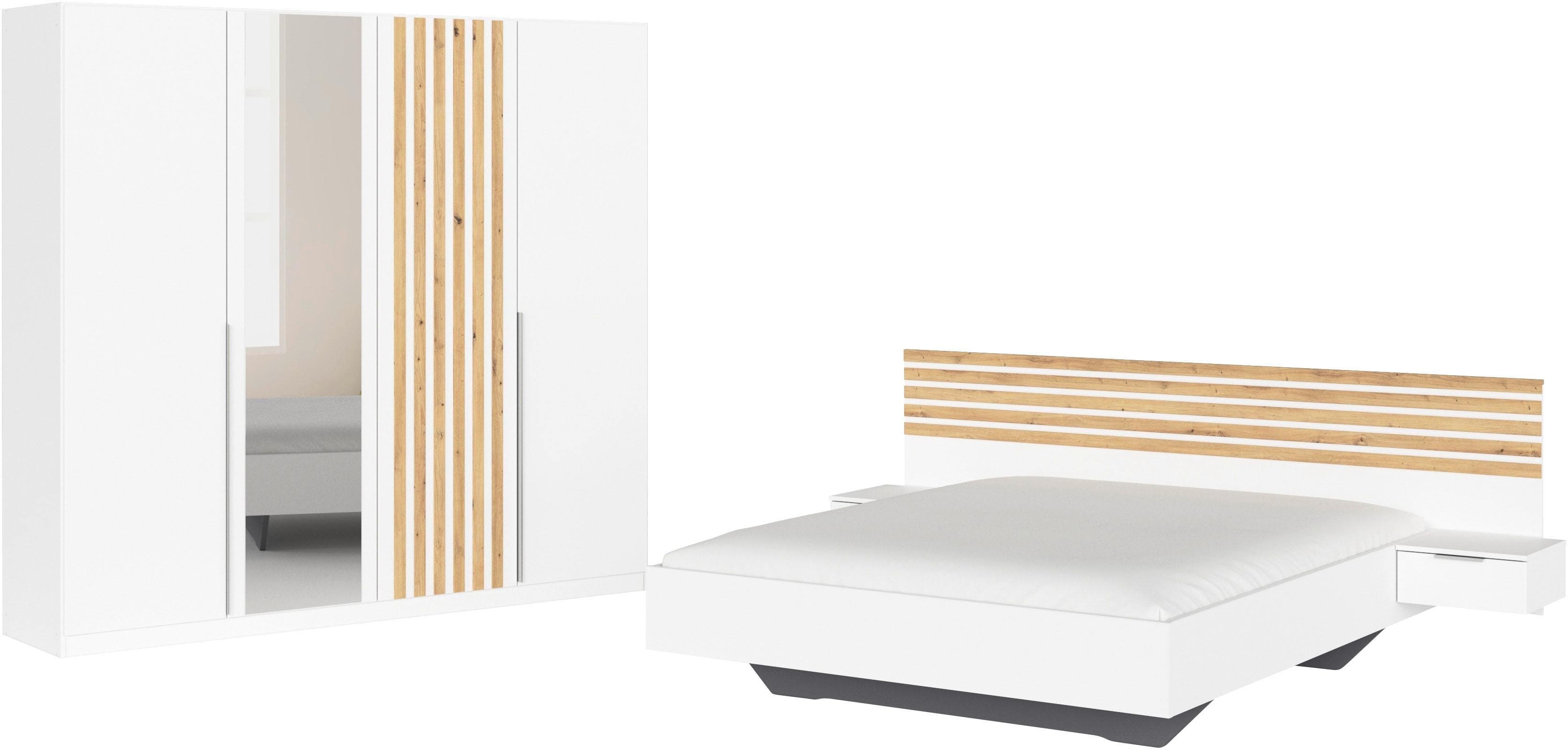 Rauch Komplettzimmer Komplett Set Schrank 226 cm Bett 160/180 cm