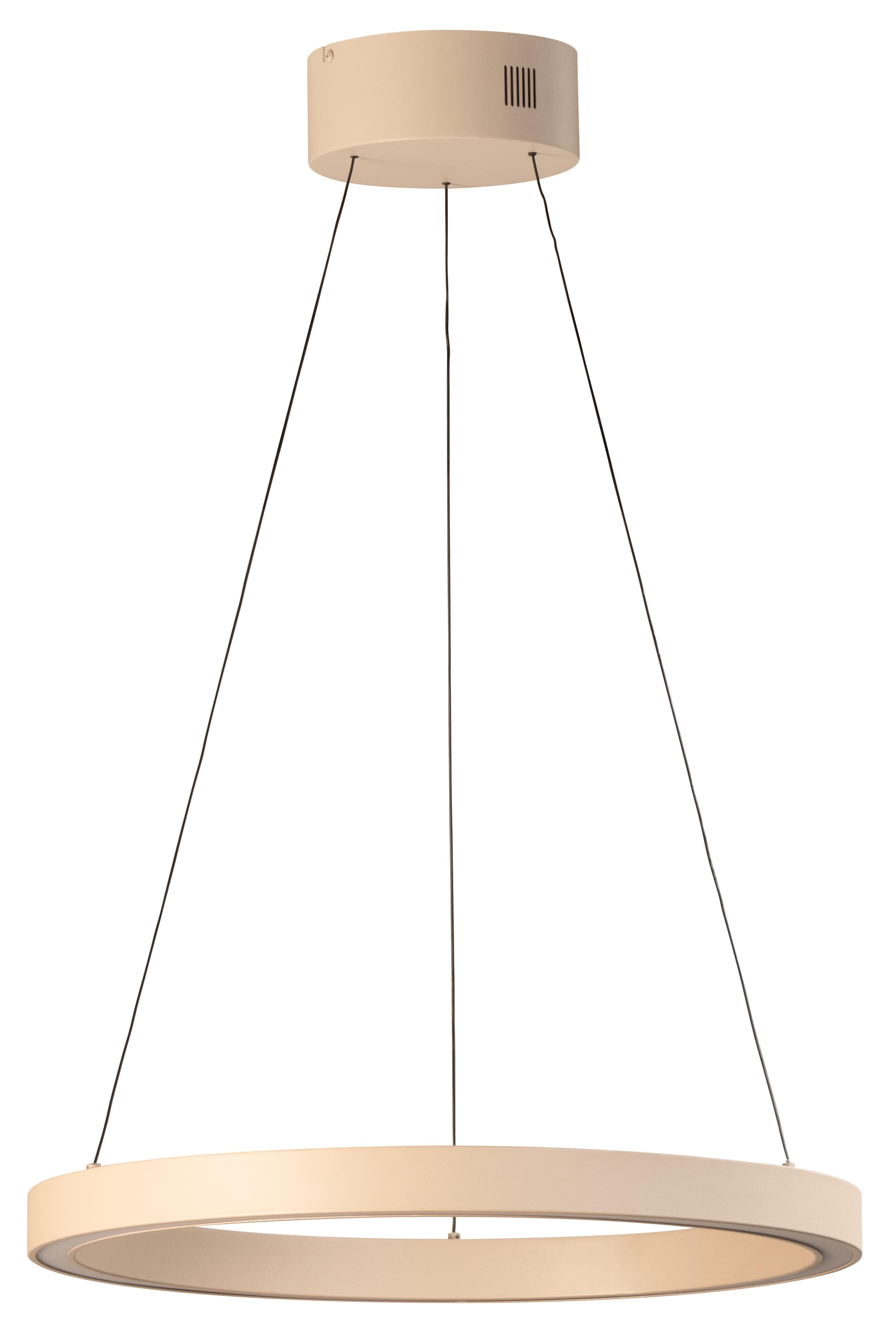 Fischer und Honsel LED-Hängelampe Silvio 60 cm Beige Metall CCT