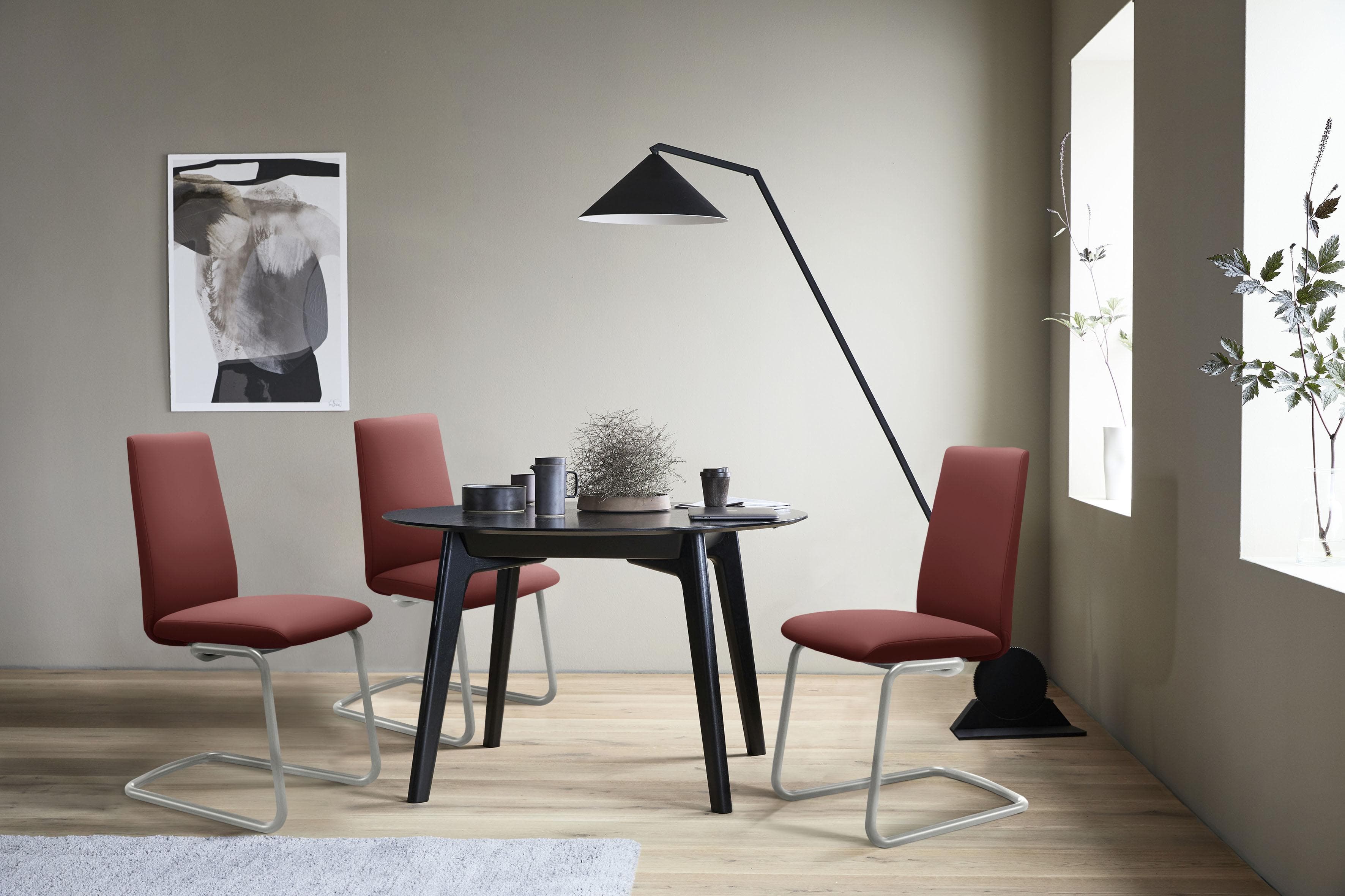 Stressless Laurel Polsterstuhl Esszimmer Leder Rot