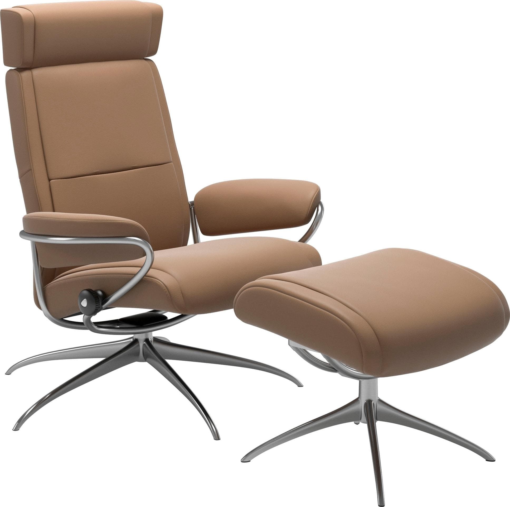 Relaxsessel STRESSLESS Paris Braun Leder PALOMA mit Hocker