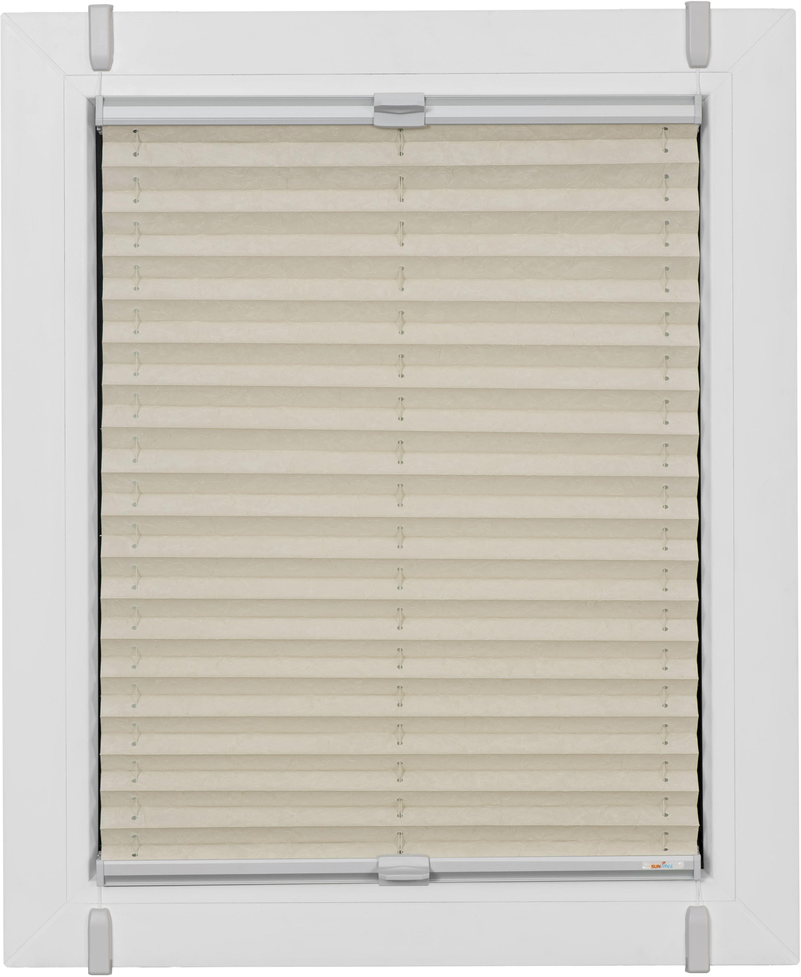 SUNLINES Plissee One Size Style Crush Beige Grau Klemmfix