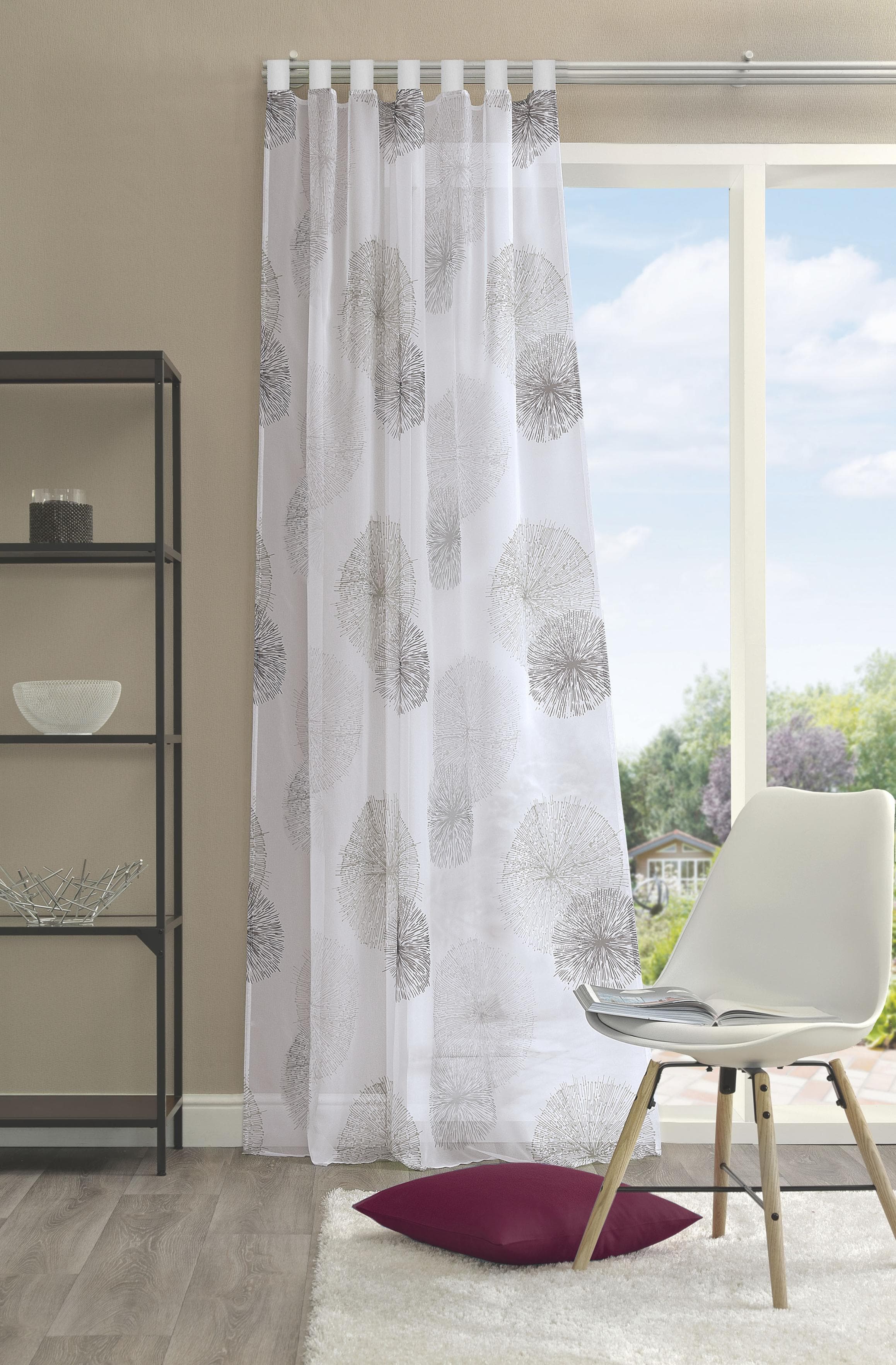 Vorhang RAWLINS grau Voile Polyester Gardinen