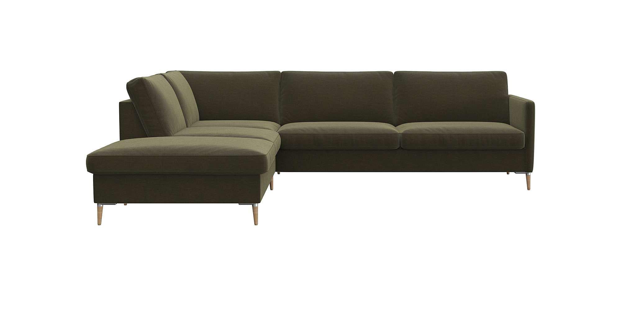 Ecksofa FLEXLUX Fiore L-Form Grün Velvet