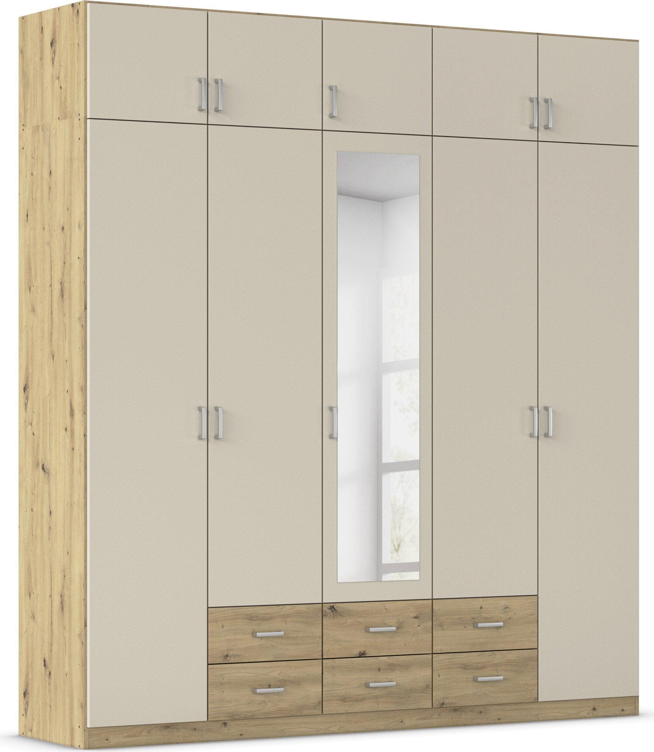 Kleiderschrank RAUCH Garderobe Wäscheschrank Eiche Artisan Champagner