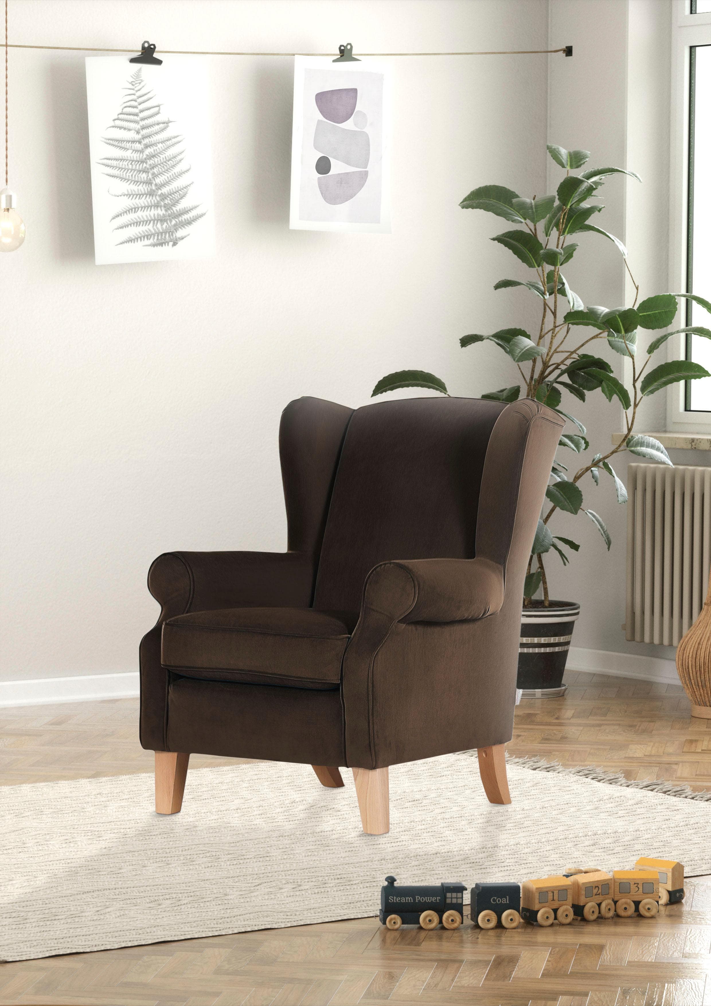 GUTMANN FACTORY Ohrensessel Braun Polyester