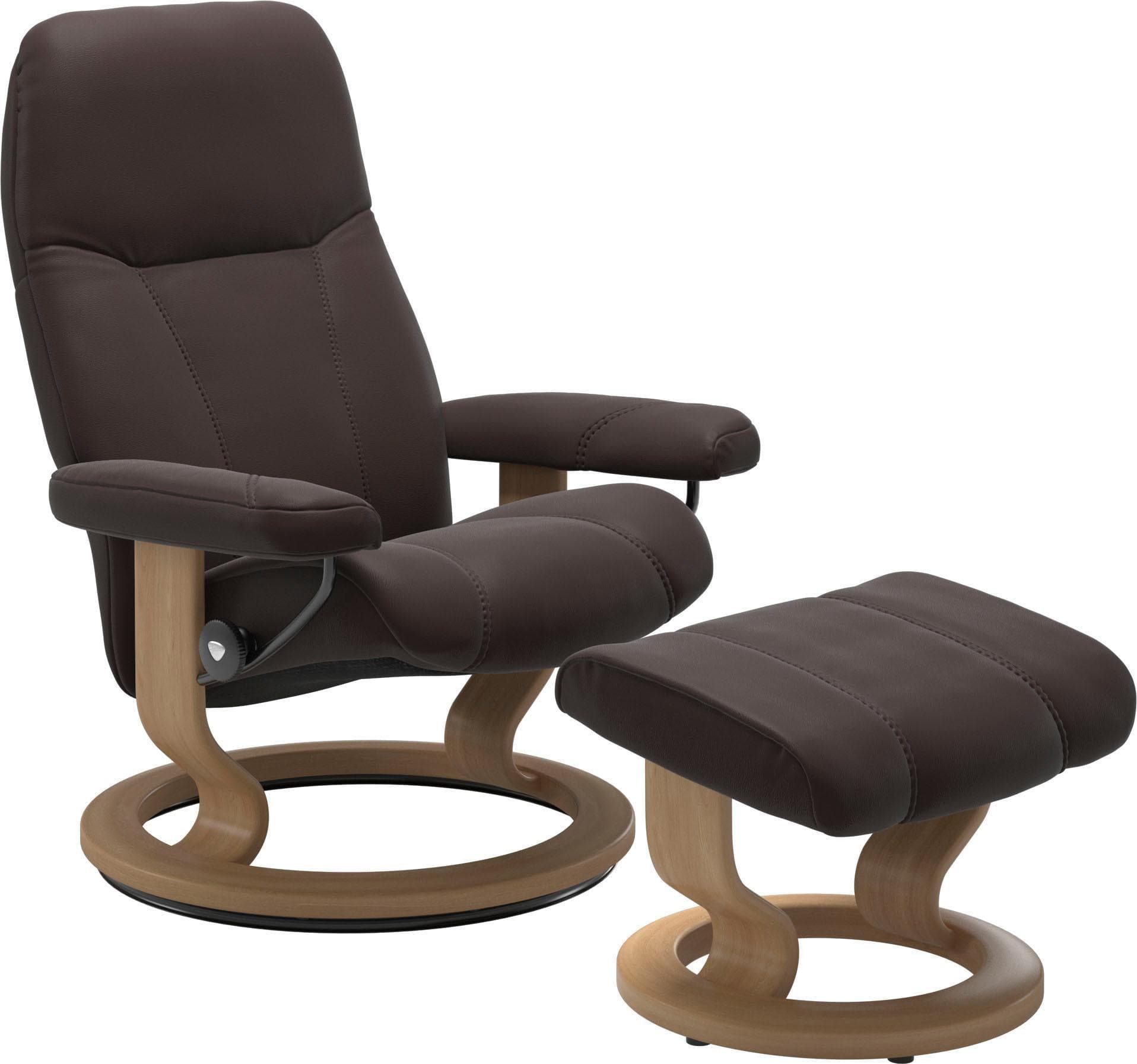 STRESSLESS Consul Relaxsessel Leder PALOMA braun mit Hocker