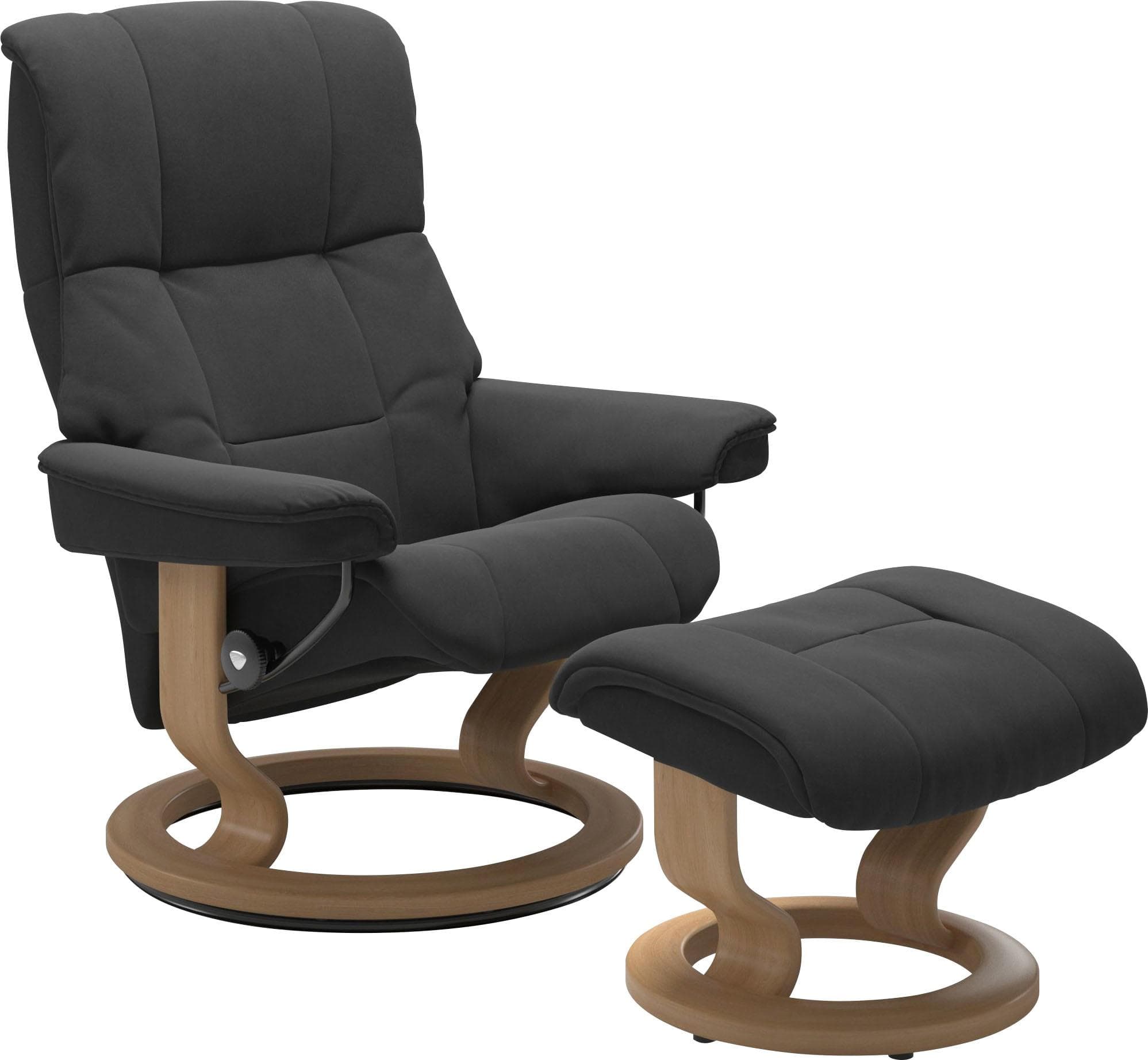 STRESSLESS Mayfair Relaxsessel Grau mit Hocker