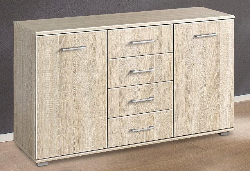 Kombikommode PRIESS Pisa Braun Holzwerkstoff 4 Schubladen 2 Türen