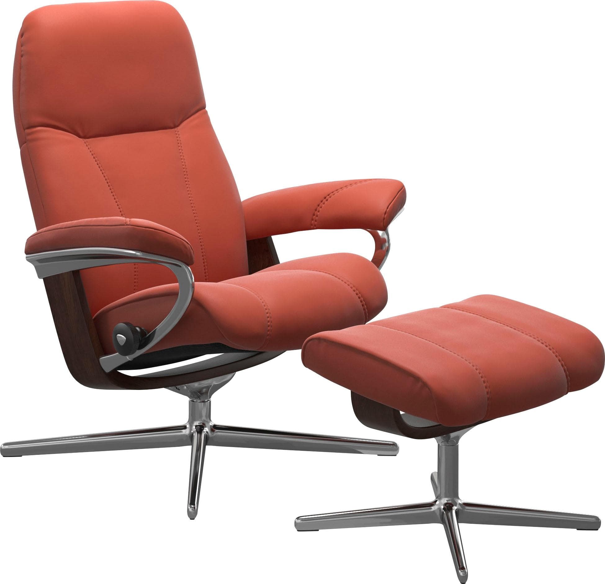 STRESSLESS Consul Relaxsessel mit Hocker Leder Braun Cross Base