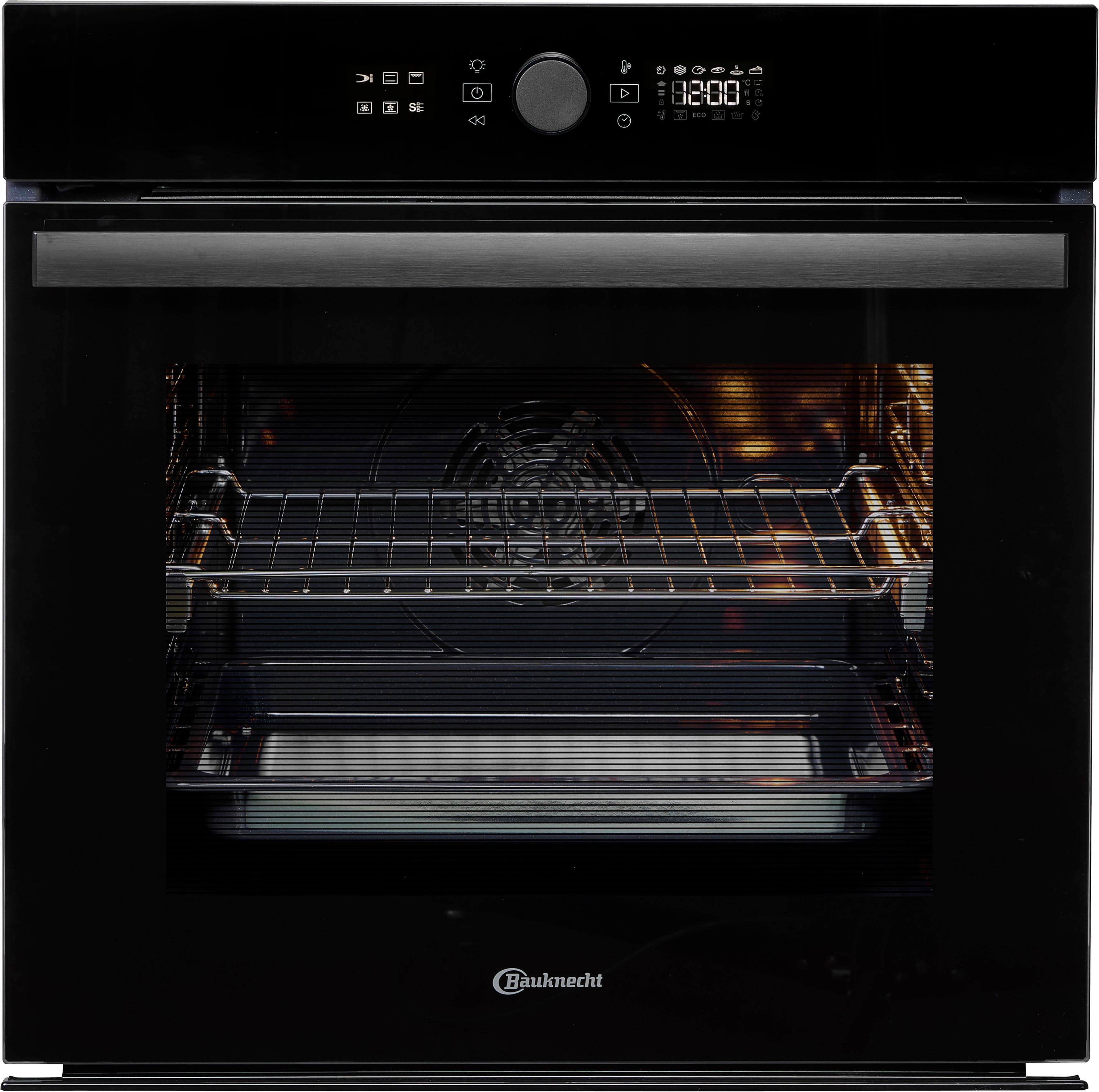 BAUKNECHT Einbaubackofen BBI4S8HM1SK AirFry Pizzafunktion Schwarz