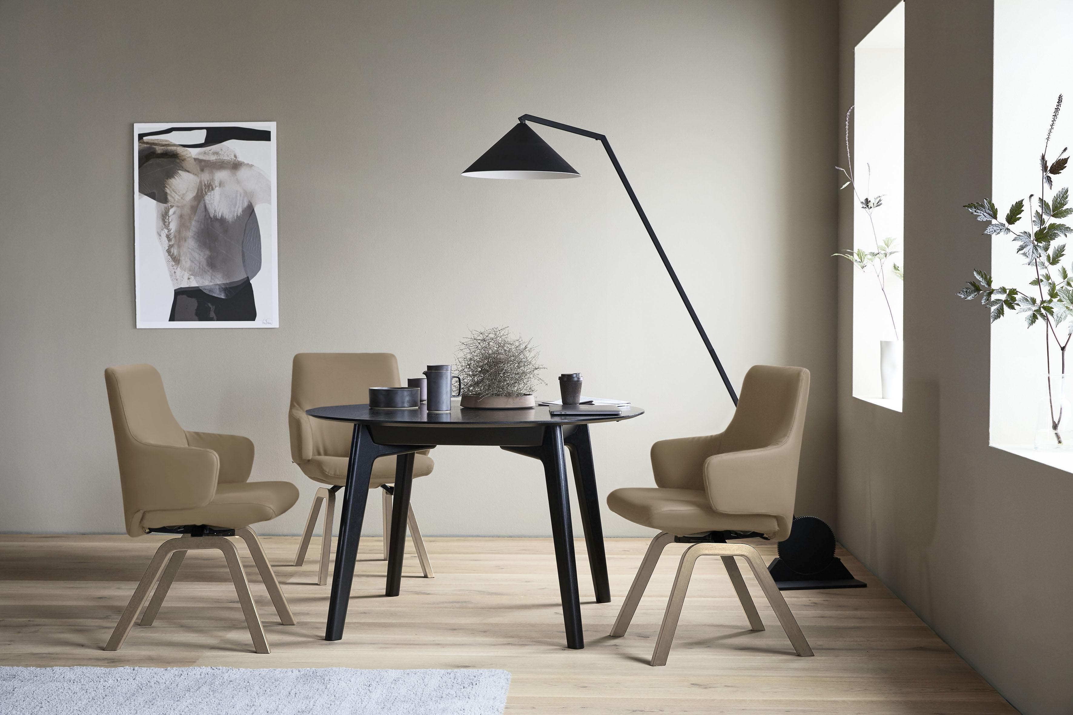 STRESSLESS Laurel Polsterstuhl Esszimmer Eiche Leder Braun
