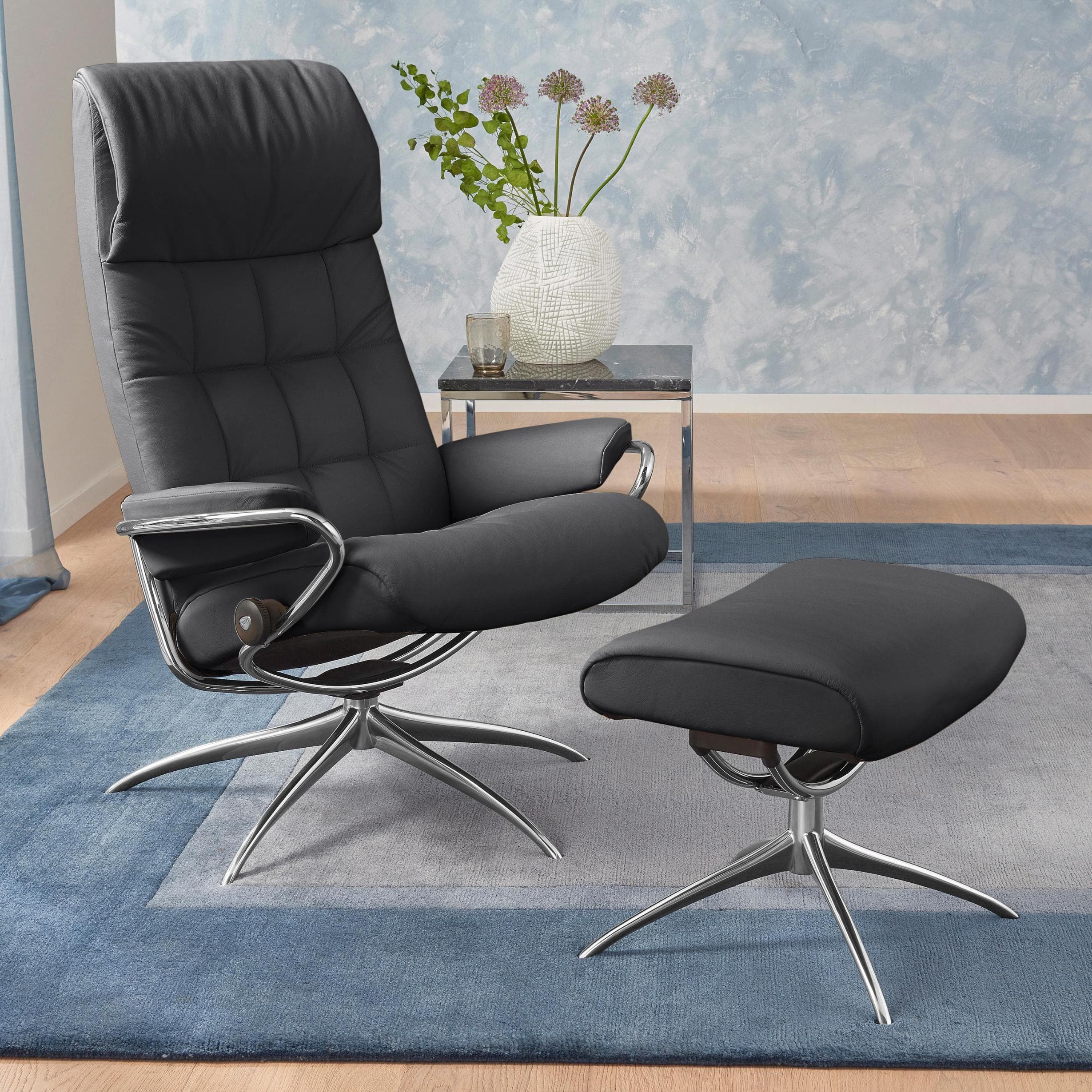 Relaxsessel STRESSLESS London Schwarz mit Hocker